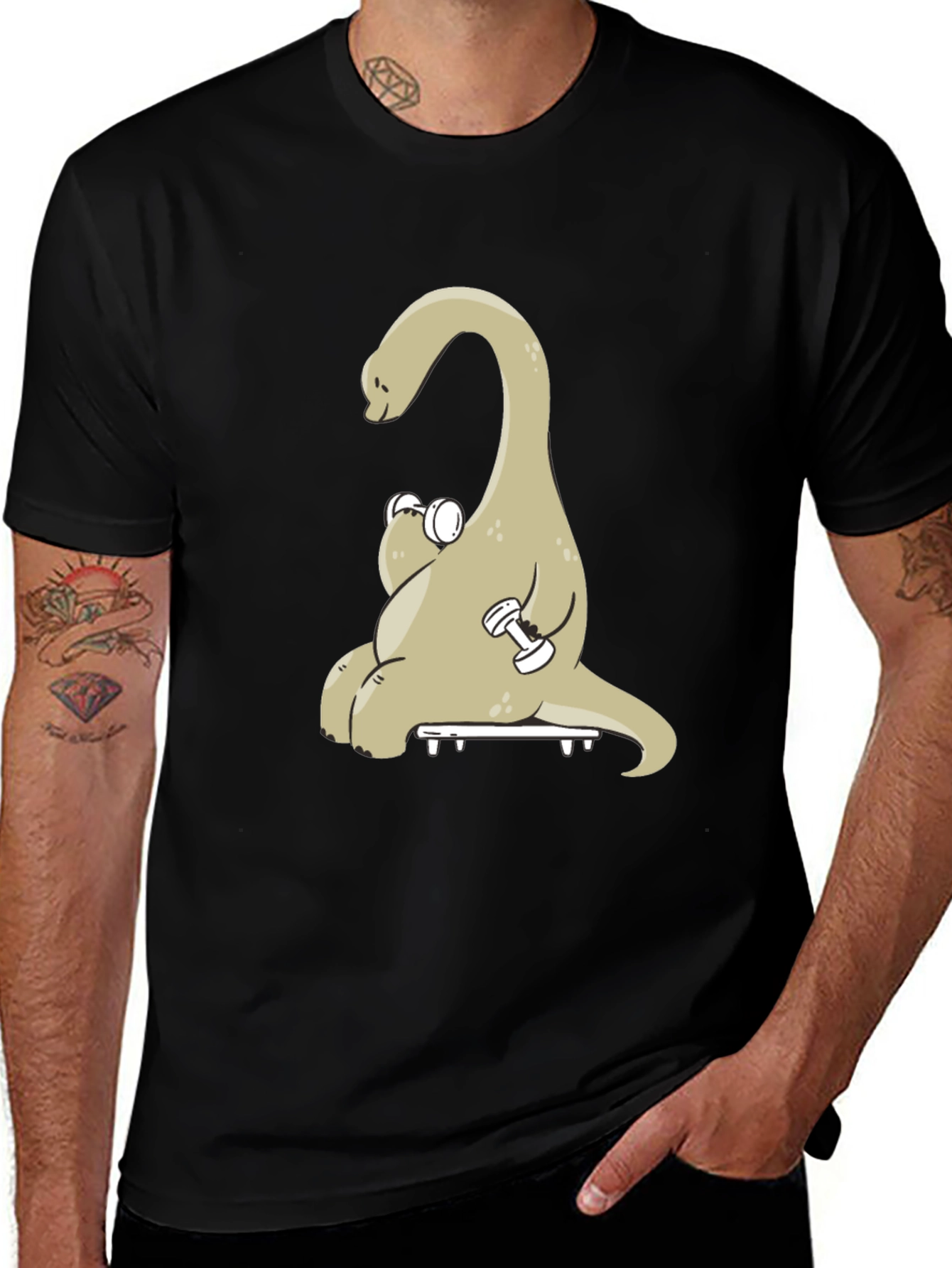 Variant 8 of Dino Lifting T-Shirt - Funny Brachiosaurus Gym Tee