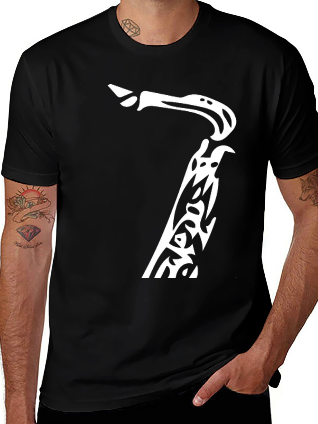 Variant 7 of Saxophone Graphic Black T-Shirt