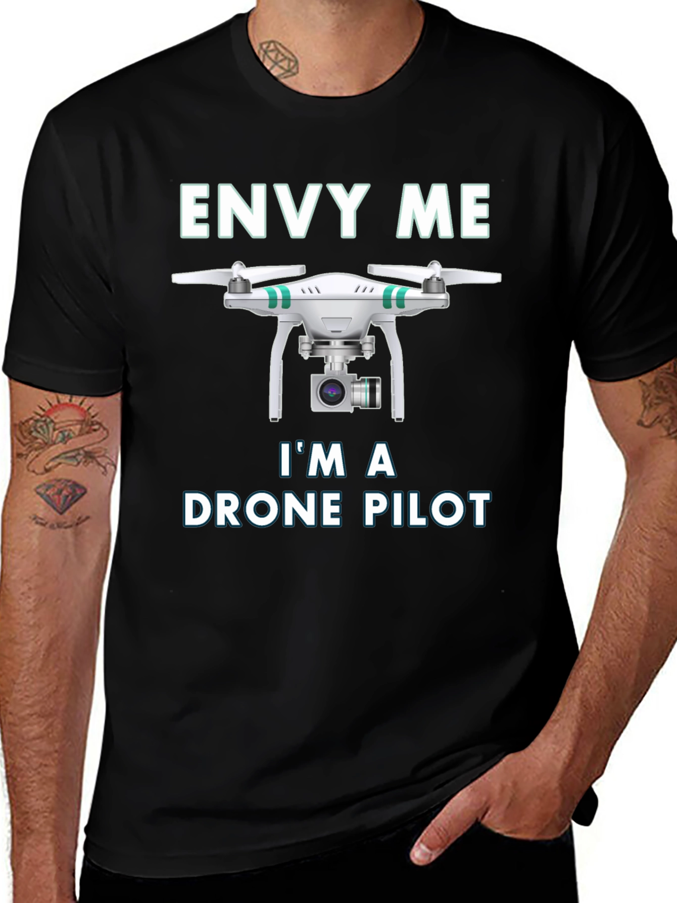 Variant 6 of Envy Me Drone Pilot Black T-Shirt
