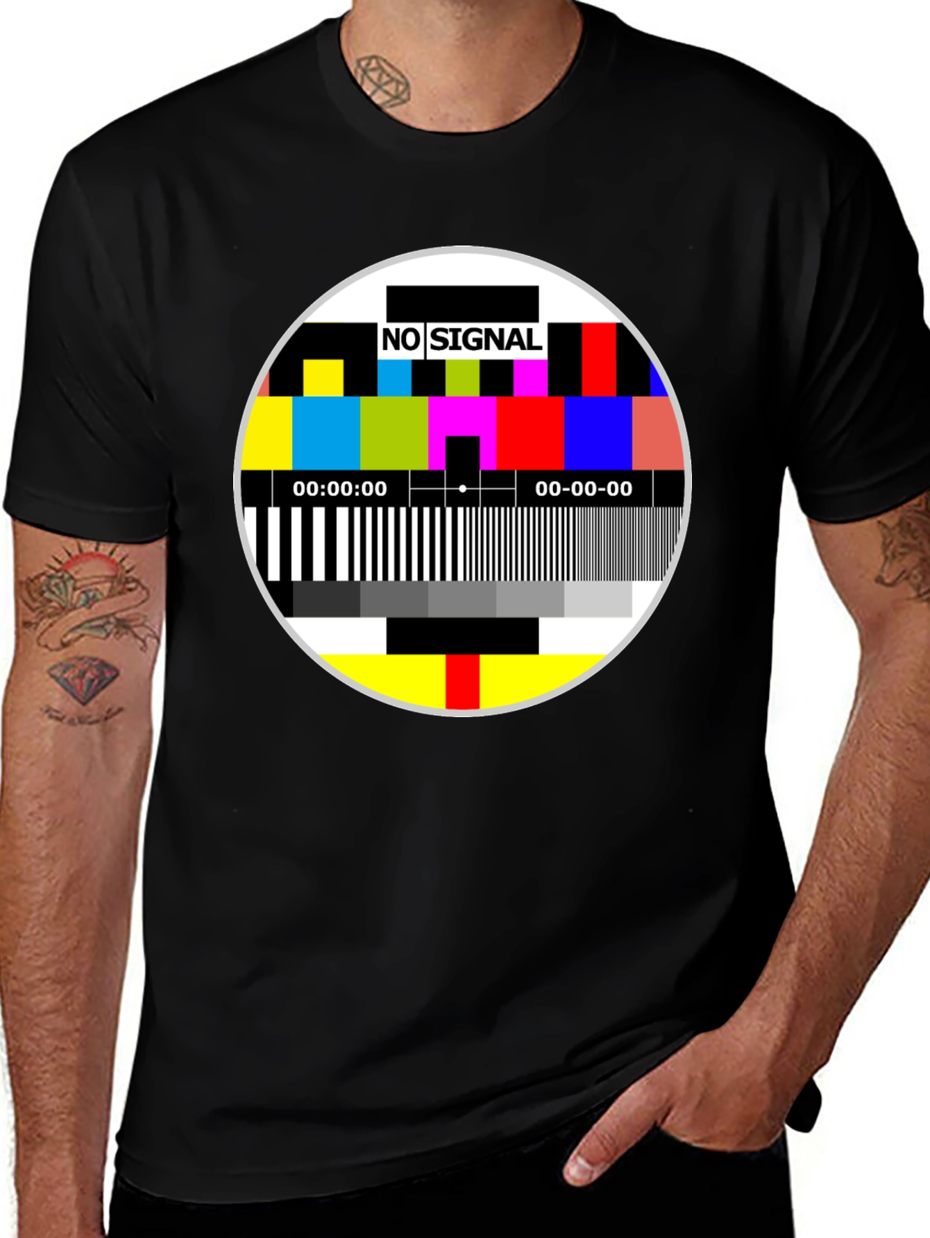 No Signal T-Shirt - Funny Retro TV Test Pattern Tee