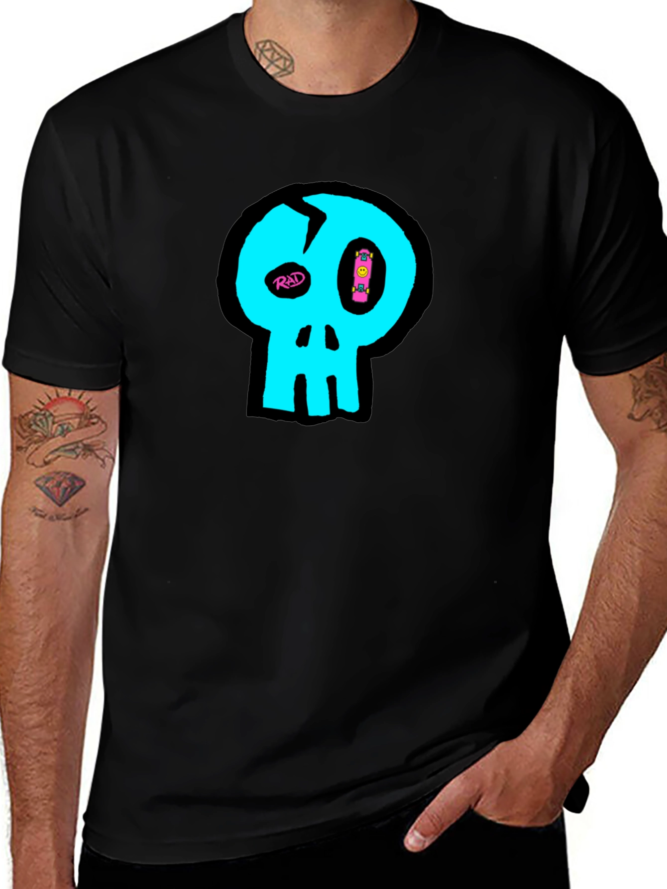 Variant 12 of Rad Skull Graphic T-Shirt - Black
