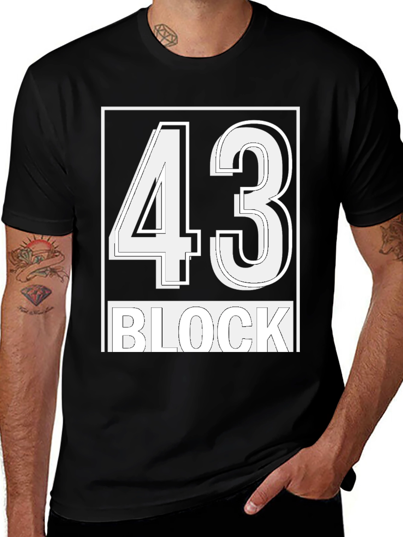 Variant 17 of 43 Block Graphic T-Shirt - Stylish Streetwear