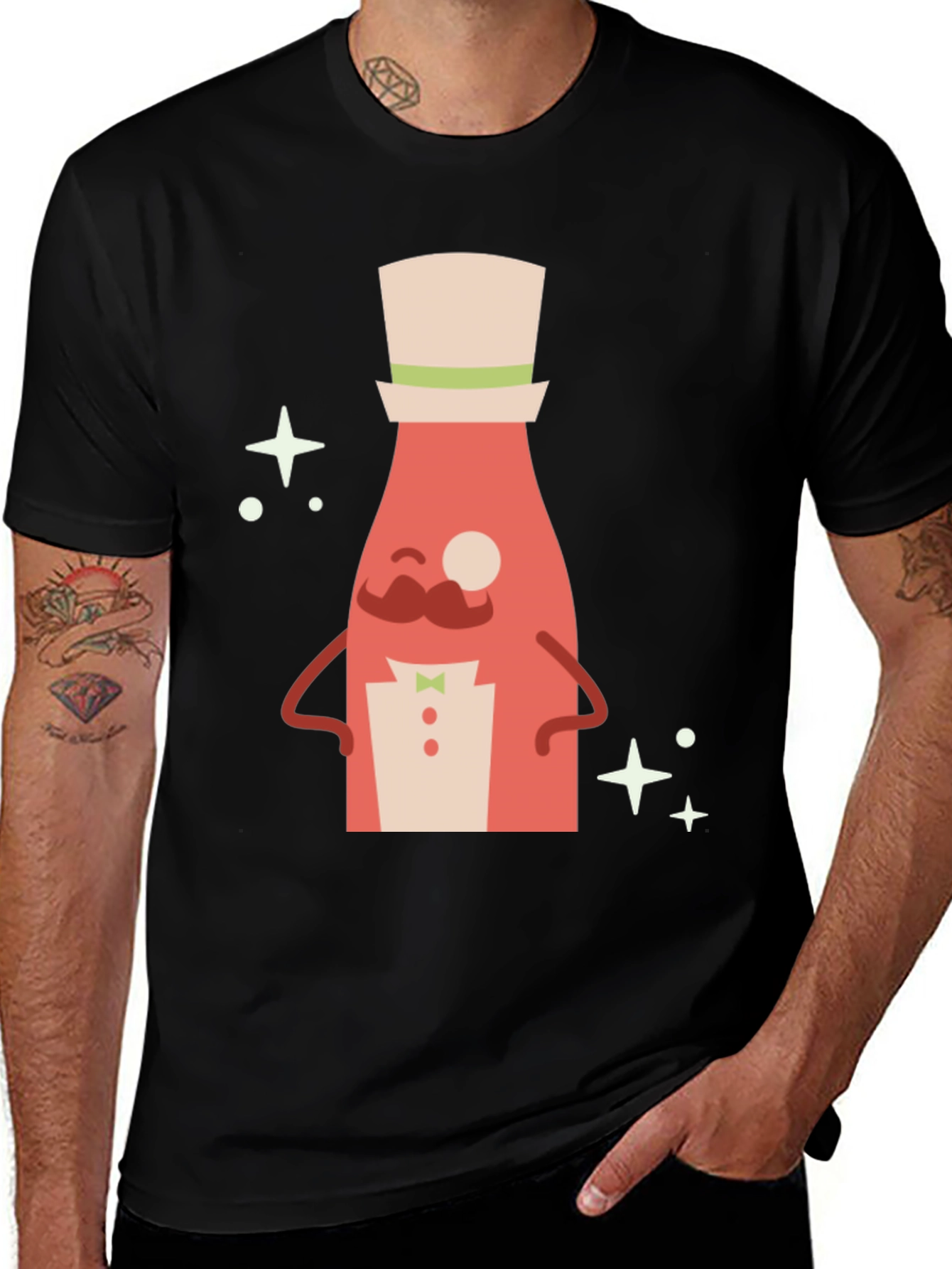 Variant 17 of Dapper Champagne Bottle T-Shirt - Stylish Graphic Tee