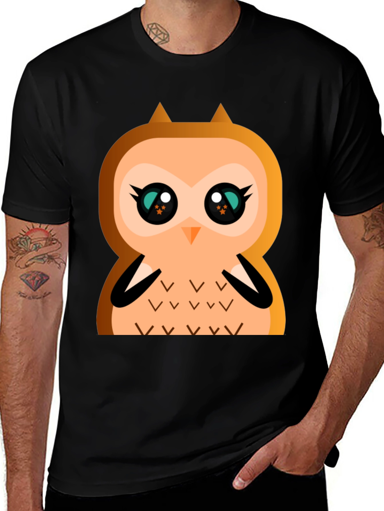 Variant 10 of Cute Cartoon Owl Graphic T-Shirt