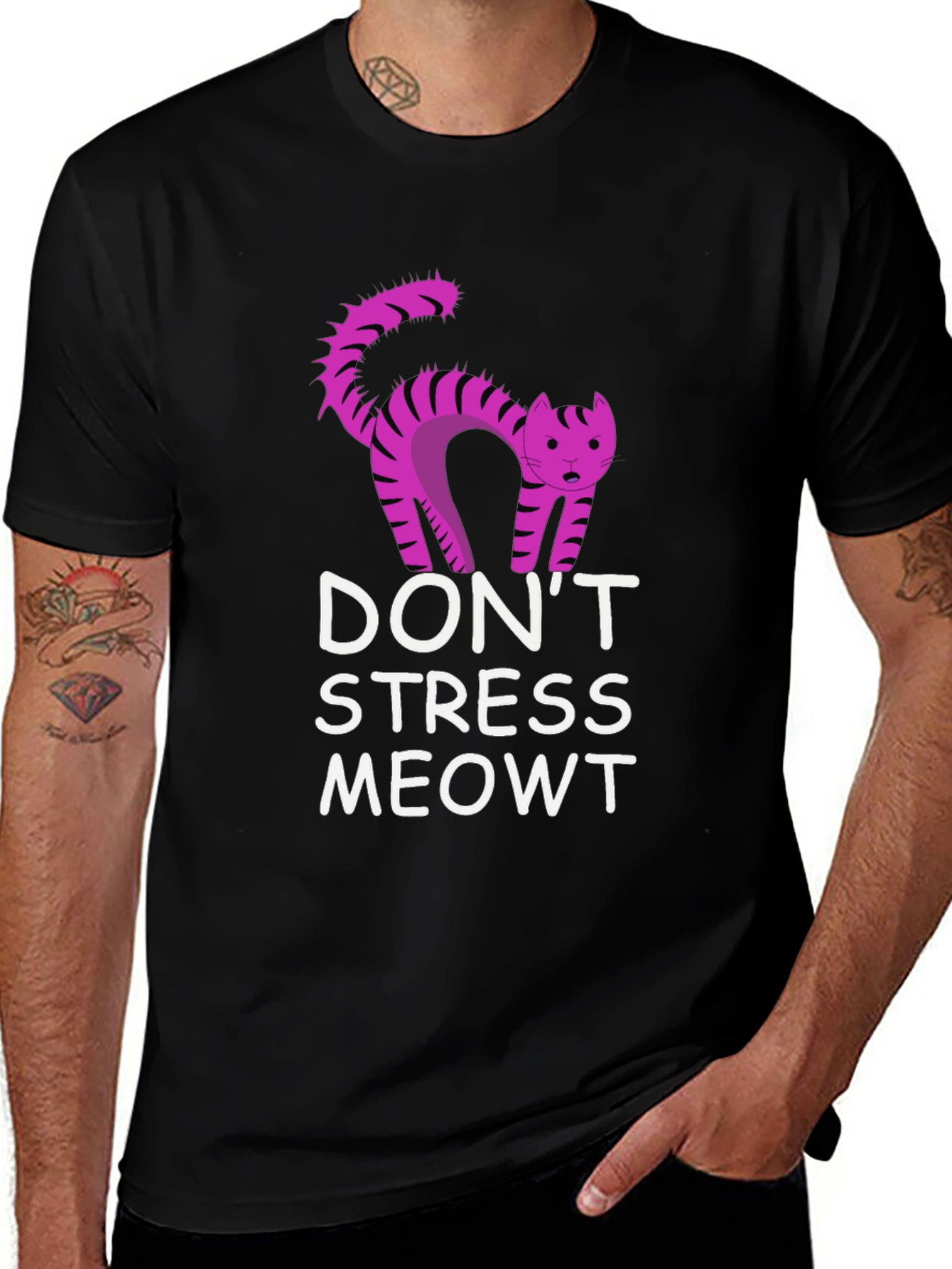 Variant 12 of Don't Stress Meowt Black T-Shirt