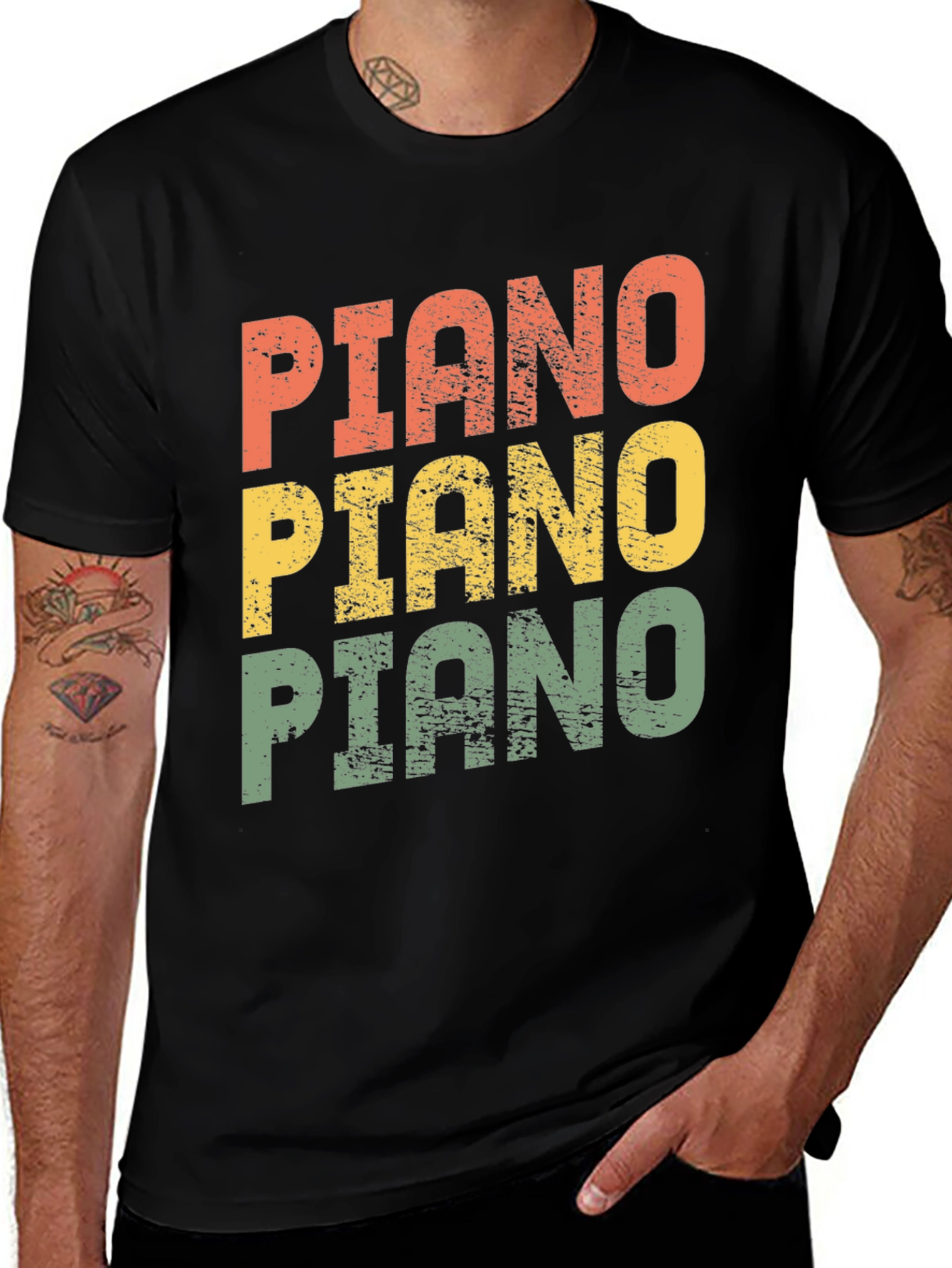 Variant 25 of Retro Piano T-Shirt - Vintage Style Music Tee