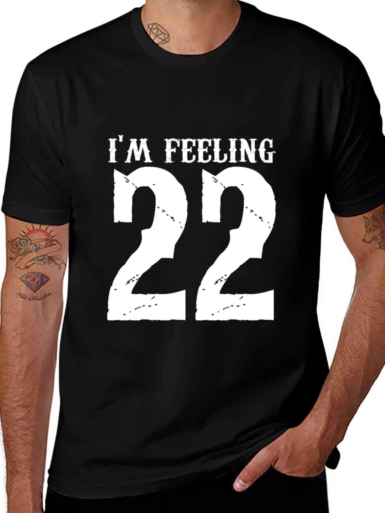 Variant 23 of I'm Feeling 22 Black Graphic Tee Shirt