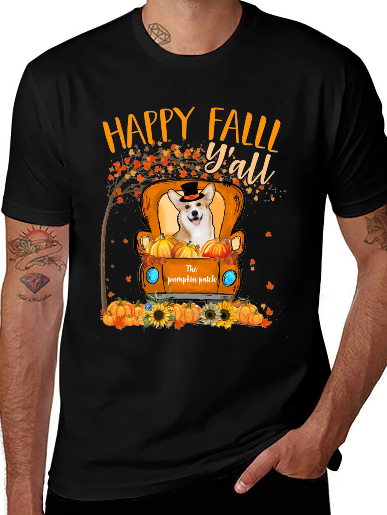 Variant 22 of Happy Fall Y'all Pumpkin Patch Dog T-Shirt