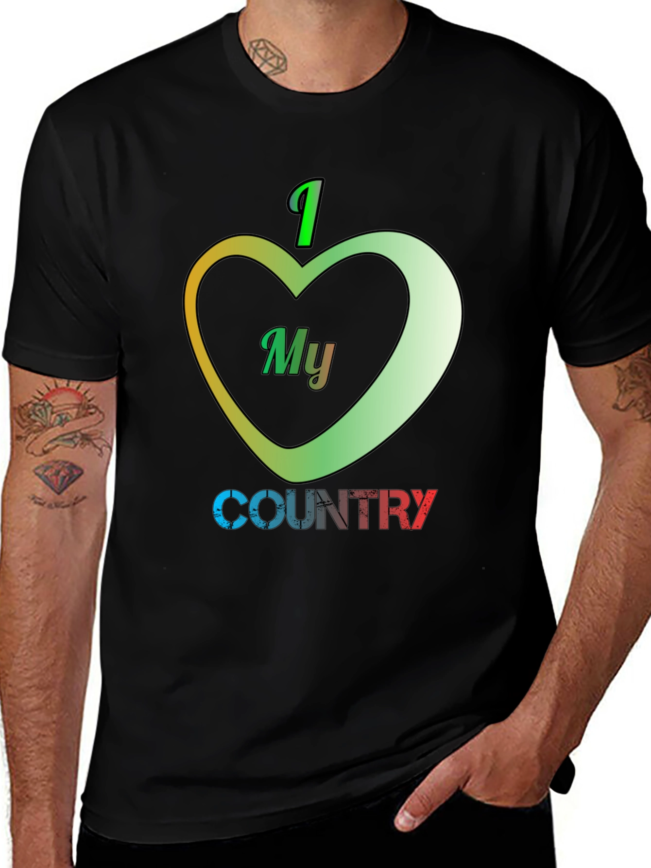 Variant 4 of I Love My Country T-Shirt, Patriotic Design