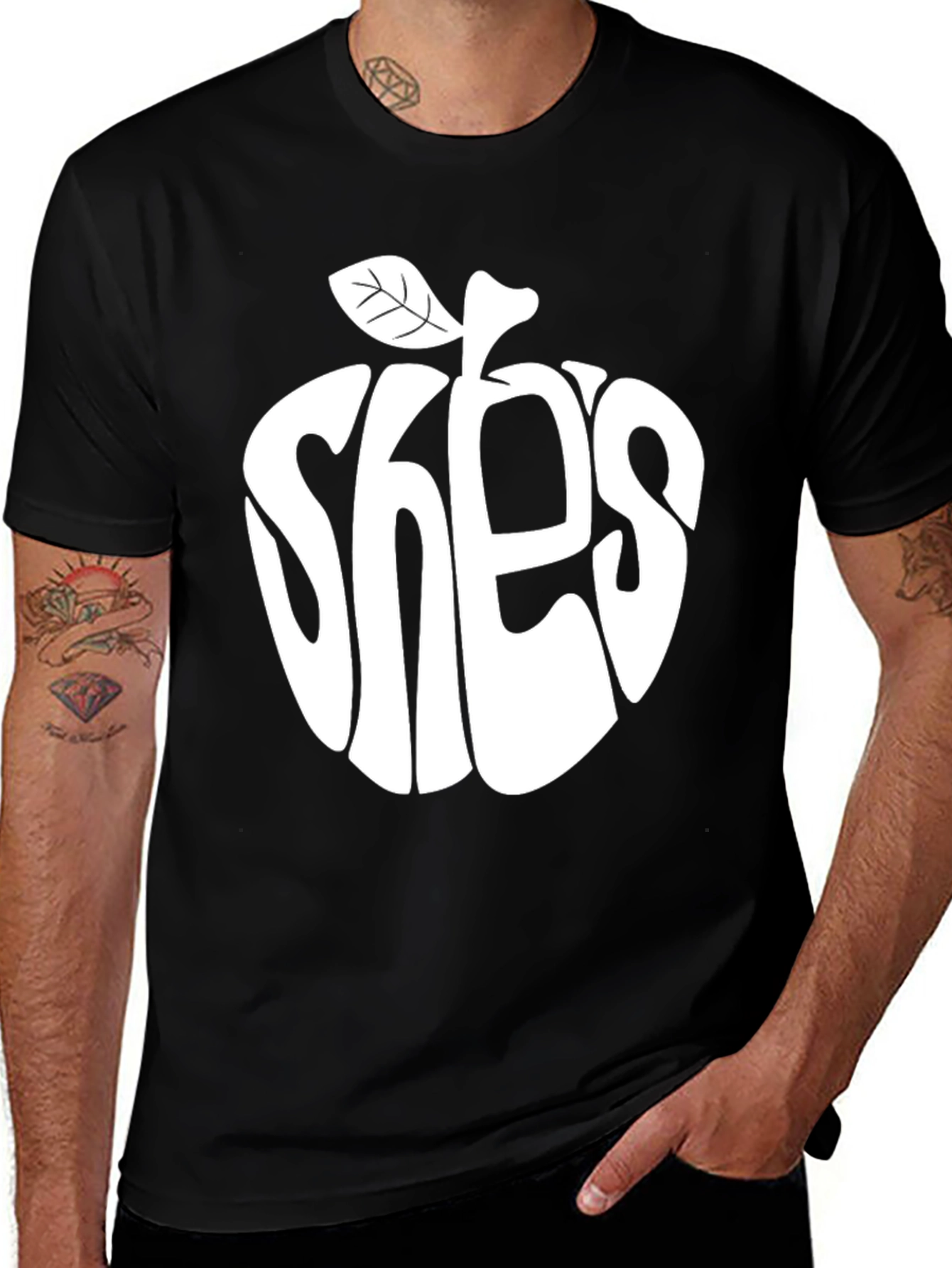 Variant 5 of Apple She's Beatles Inspired Black T-Shirt