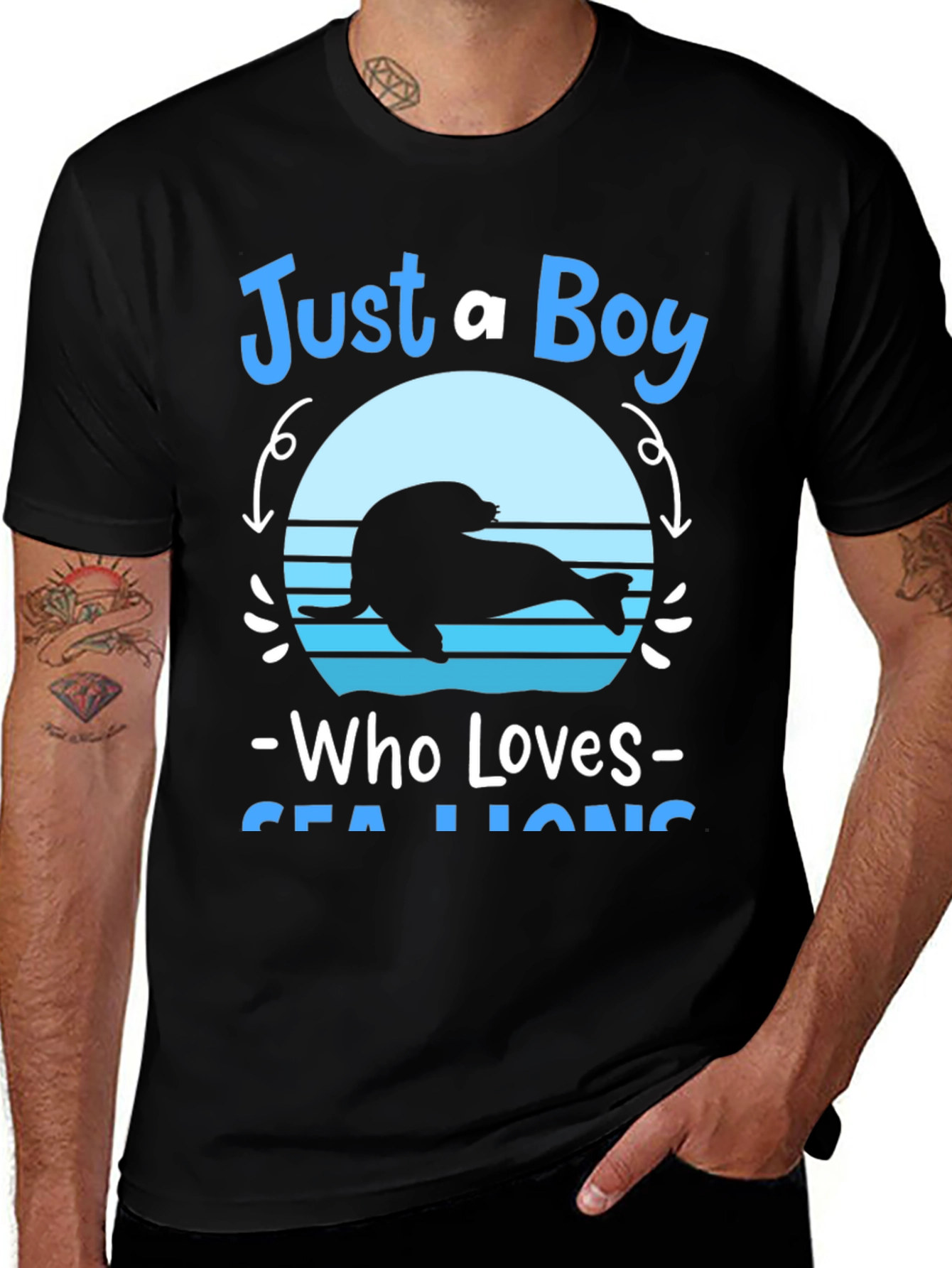 Just A Boy Who Loves Sea Lions Graphic Tee