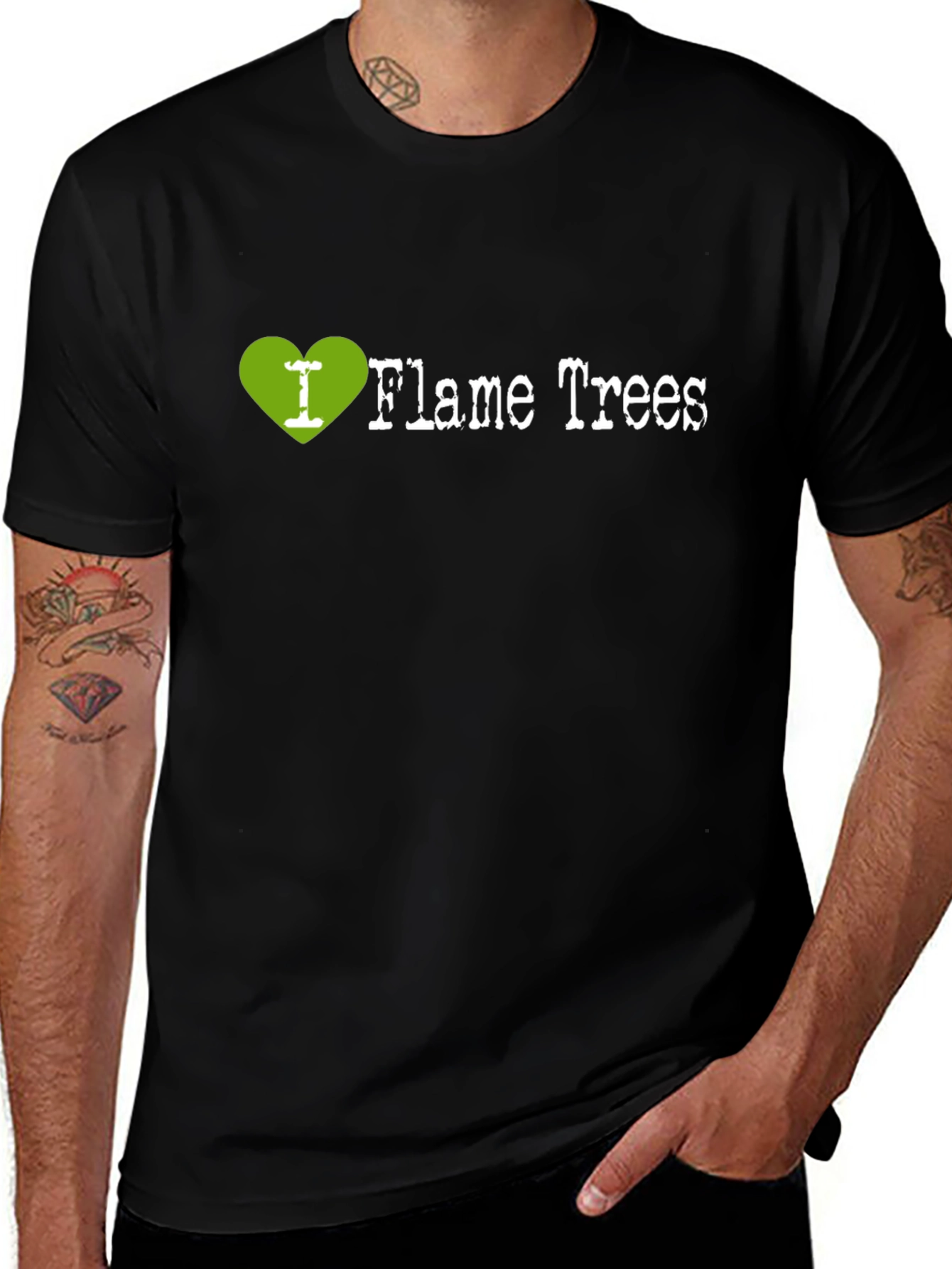 Variant 14 of I Heart Flame Trees Black Tee