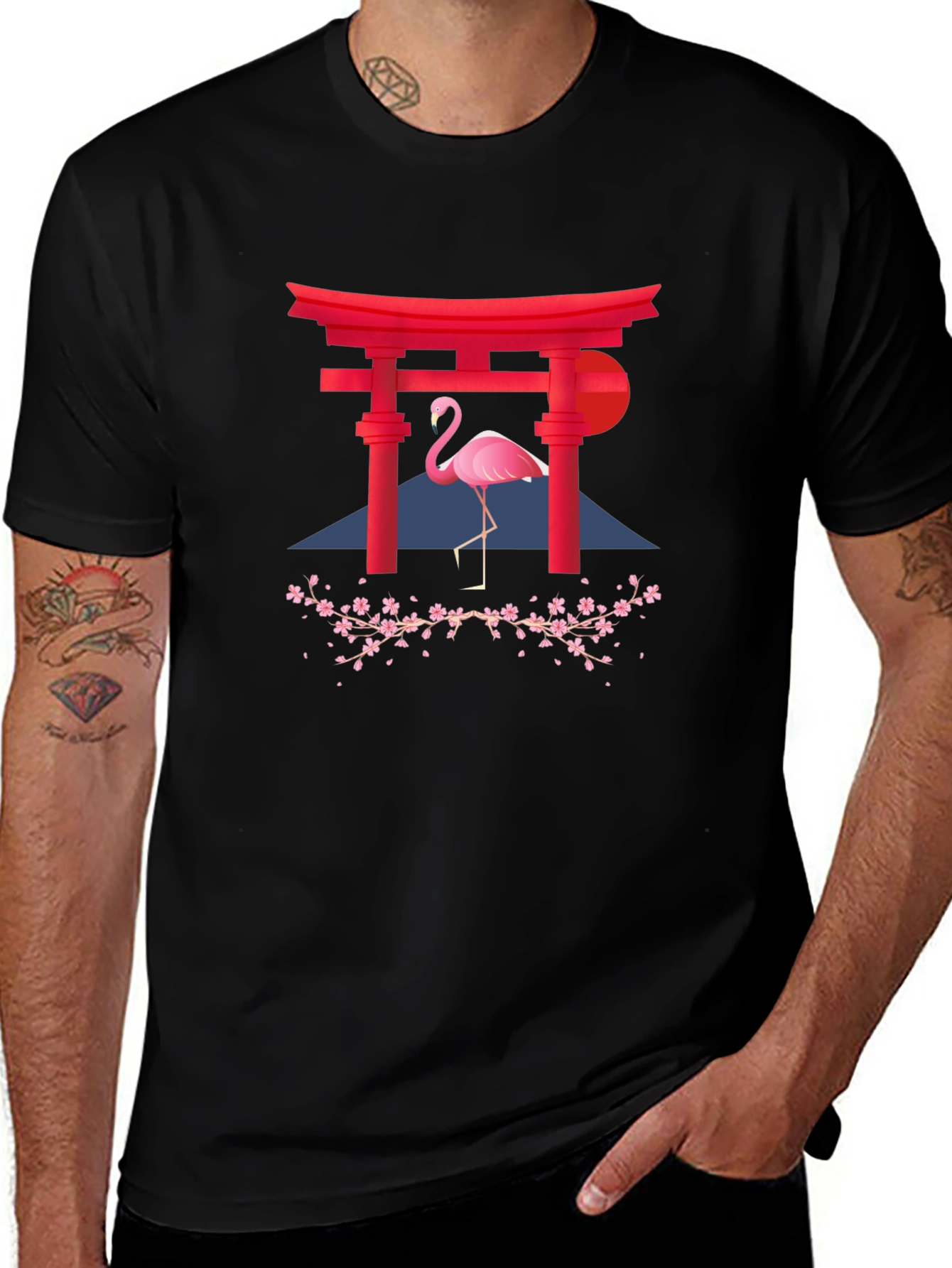 Variant 21 of Flamingo Torii Gate Graphic T-Shirt