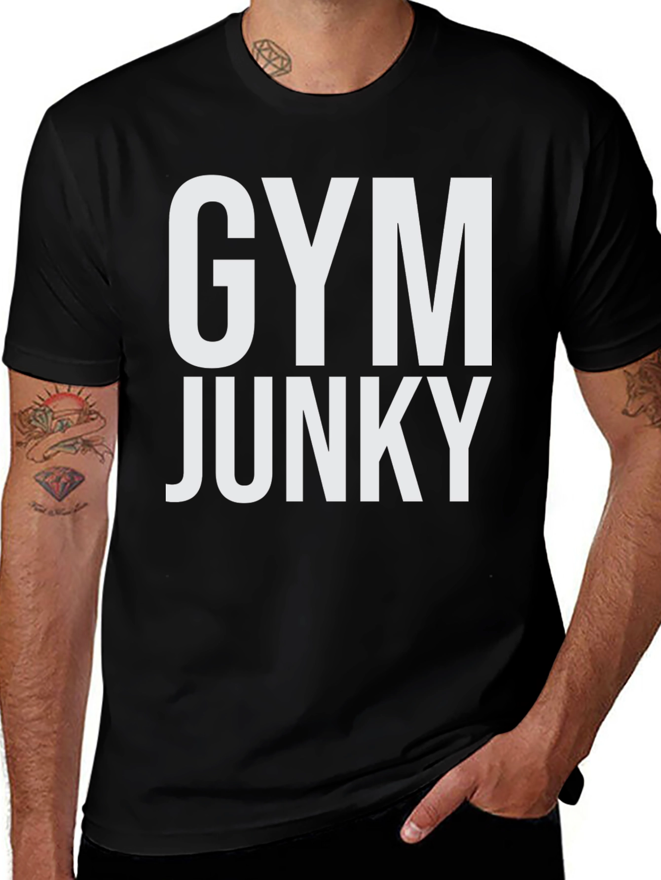 Variant 20 of Gym Junky Graphic Tee - Black