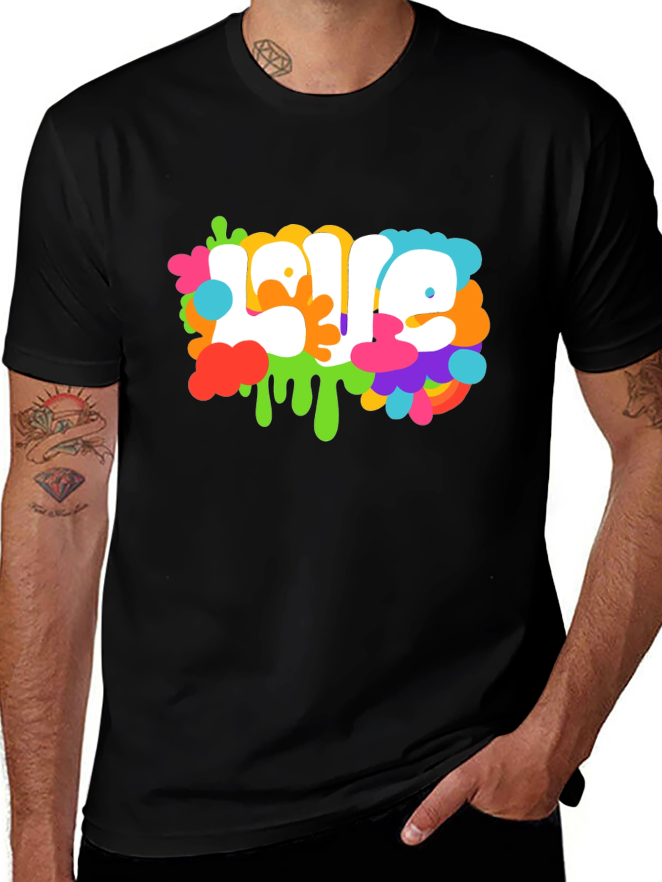 Variant 21 of Colorful 'Love' Graphic Tee