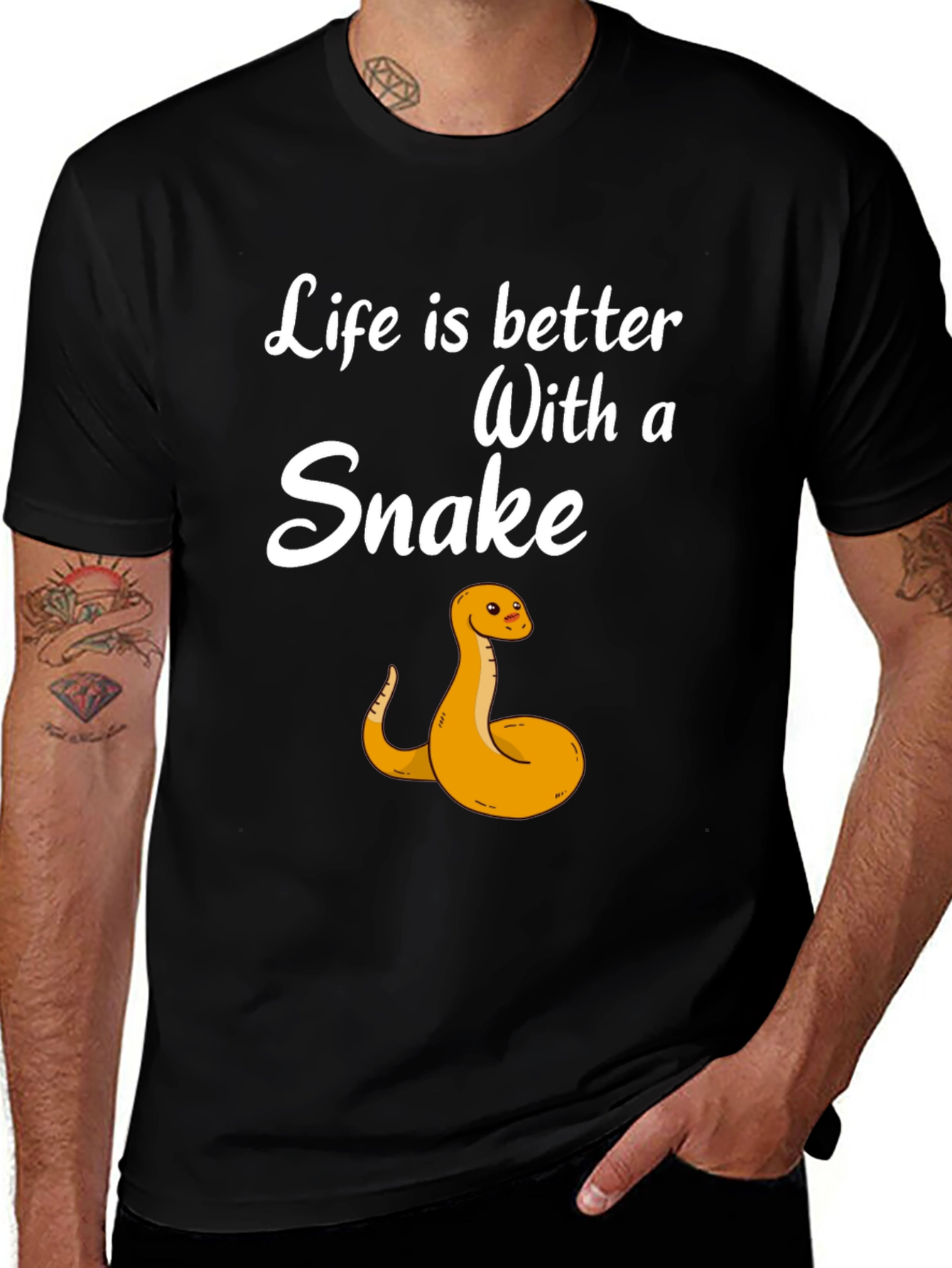 Variant 7 of Life is Better with a Snake Graphic Tee