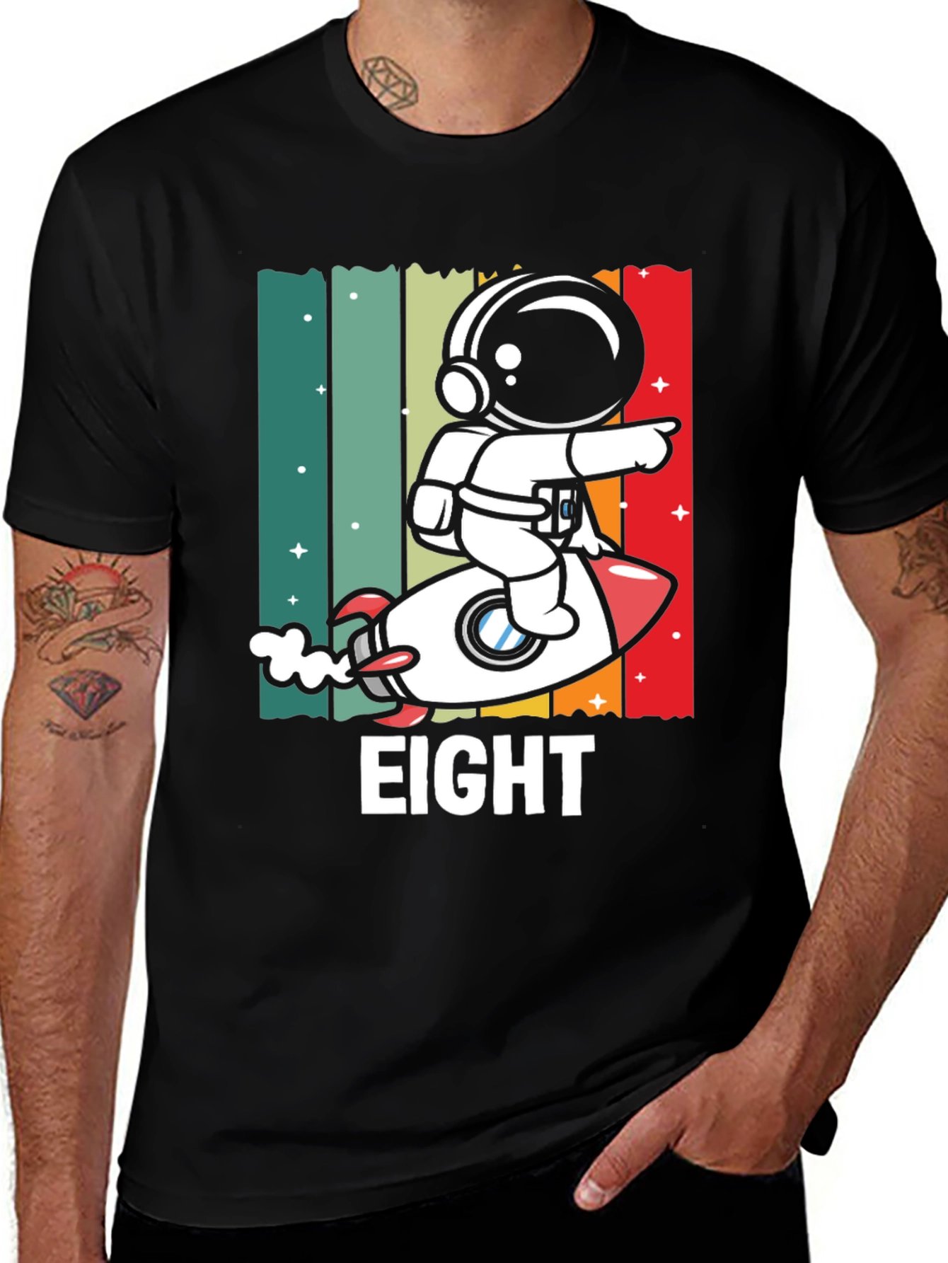 Variant 14 of Kids 8th Birthday Astronaut Rocket T-Shirt