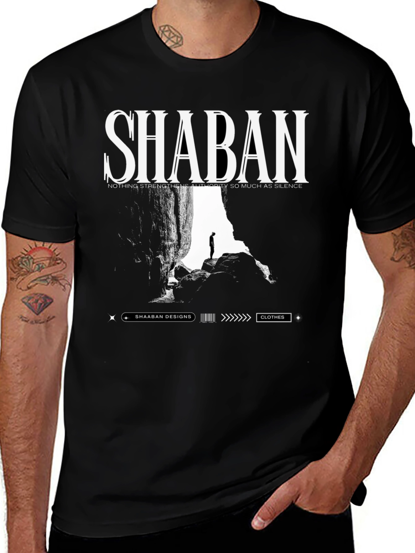 Variant 6 of Shaban Graphic Print Black T-Shirt
