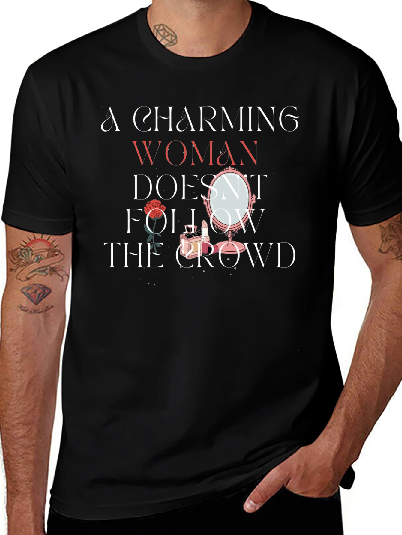 Variant 6 of Charming Woman Graphic T-Shirt - Unique Design