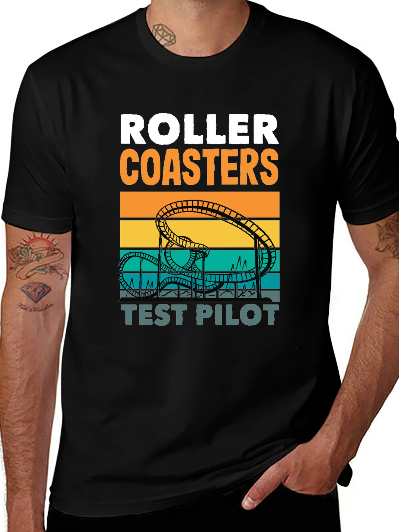 Variant 19 of Roller Coasters Test Pilot Graphic T-Shirt