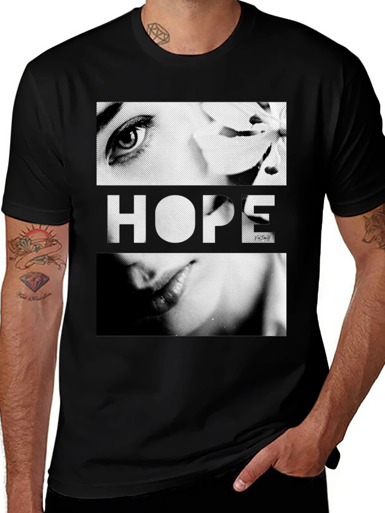 Variant 8 of Hope Graphic Print Black T-Shirt