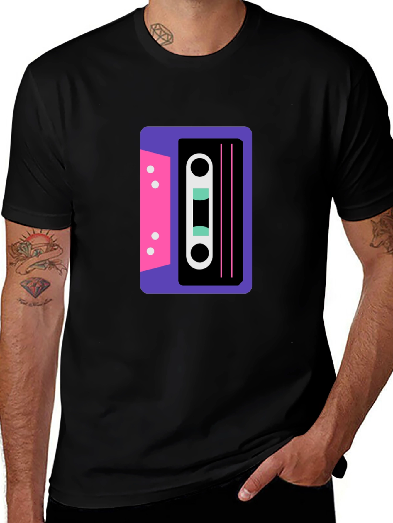 Variant 4 of Retro Cassette Graphic Tee - Cool 80s Style!