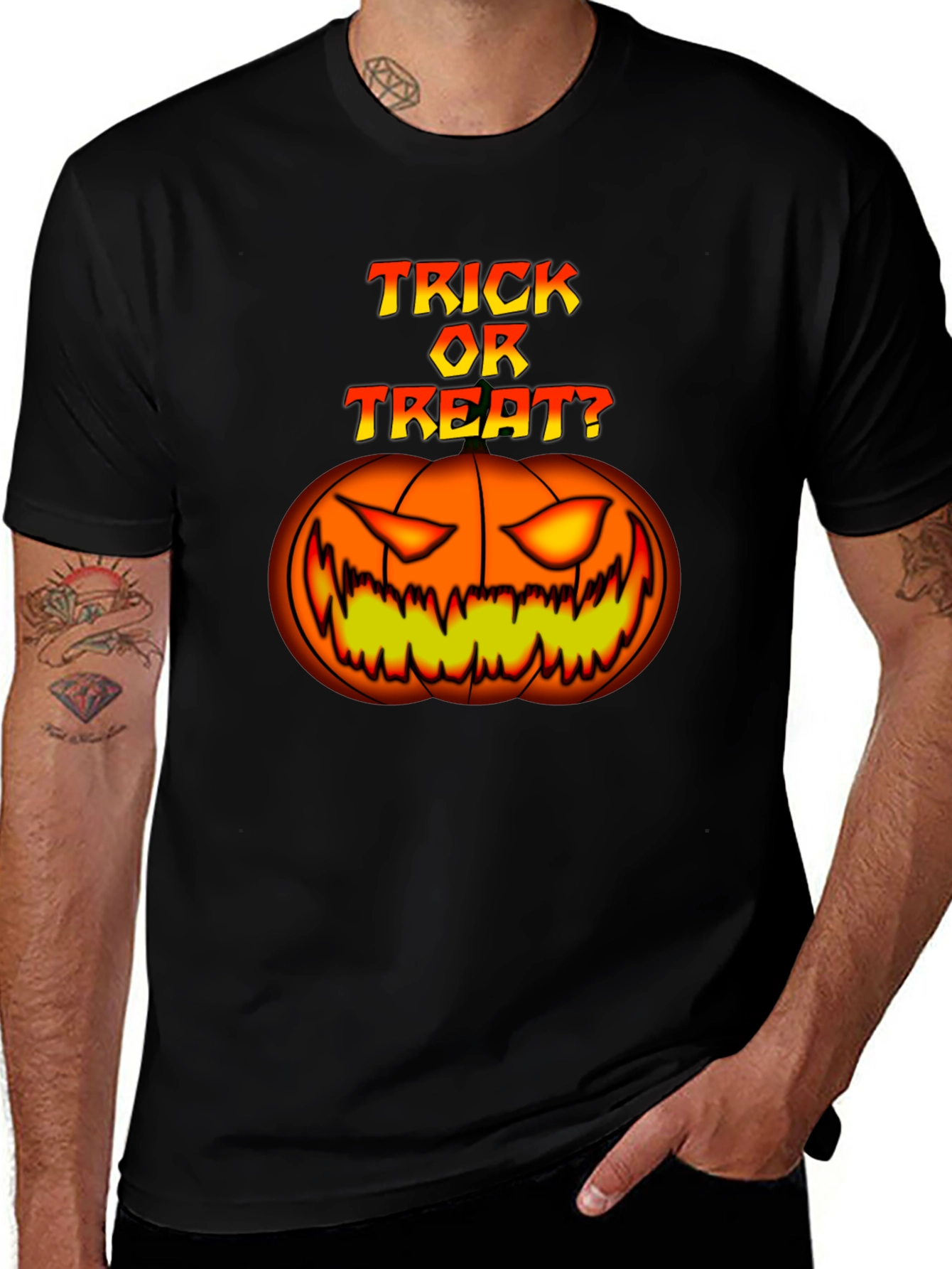Halloween Trick or Treat Pumpkin Graphic T-Shirt