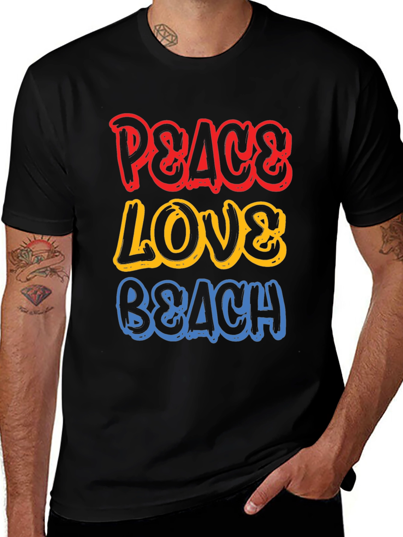 Variant 4 of Peace Love Beach Graphic Tee