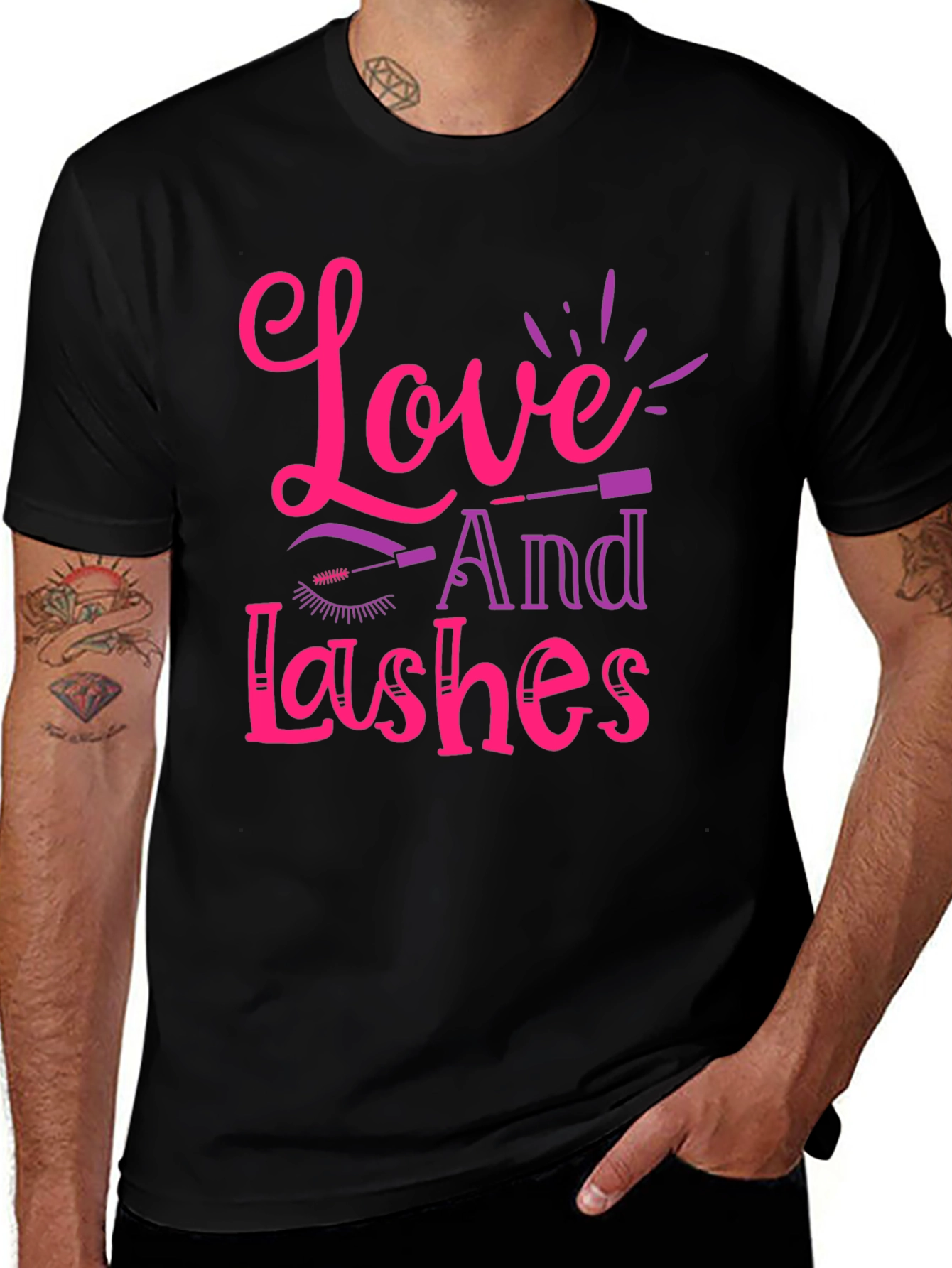 Variant 9 of Love and Lashes Black T-Shirt