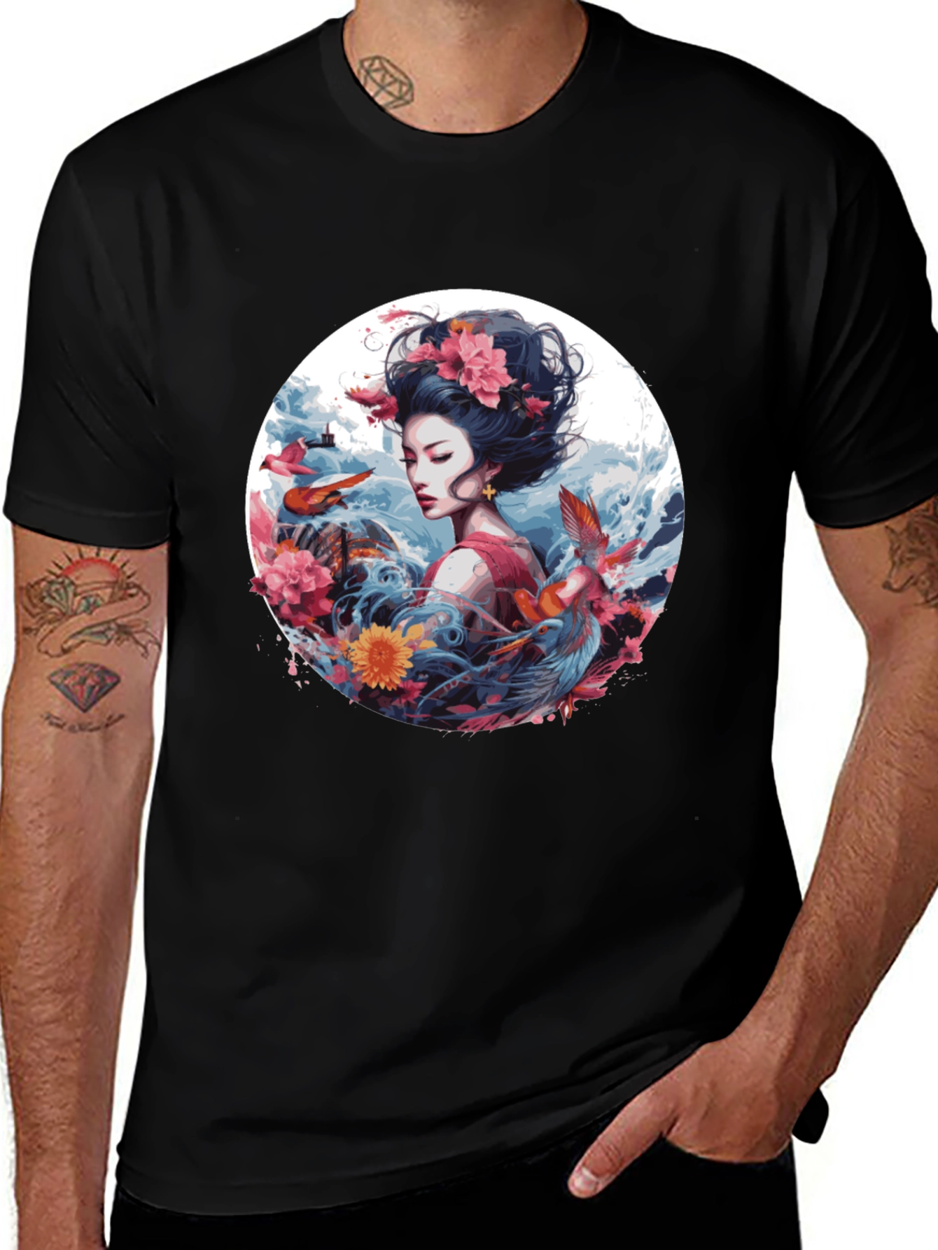 Variant 29 of Floral Geisha Graphic Tee