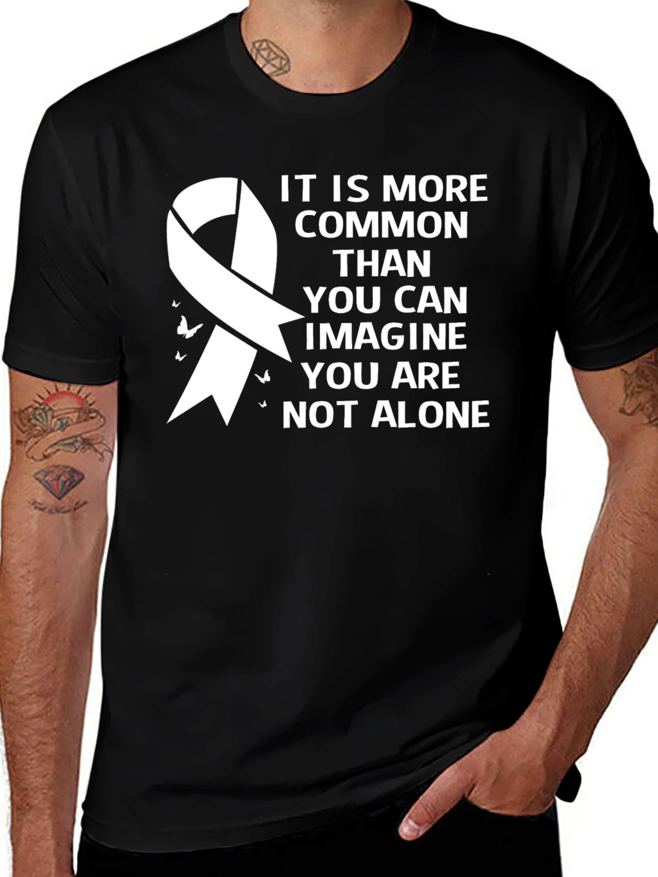 Variant 27 of Awareness Ribbon Graphic Tee - You Are Not Alone