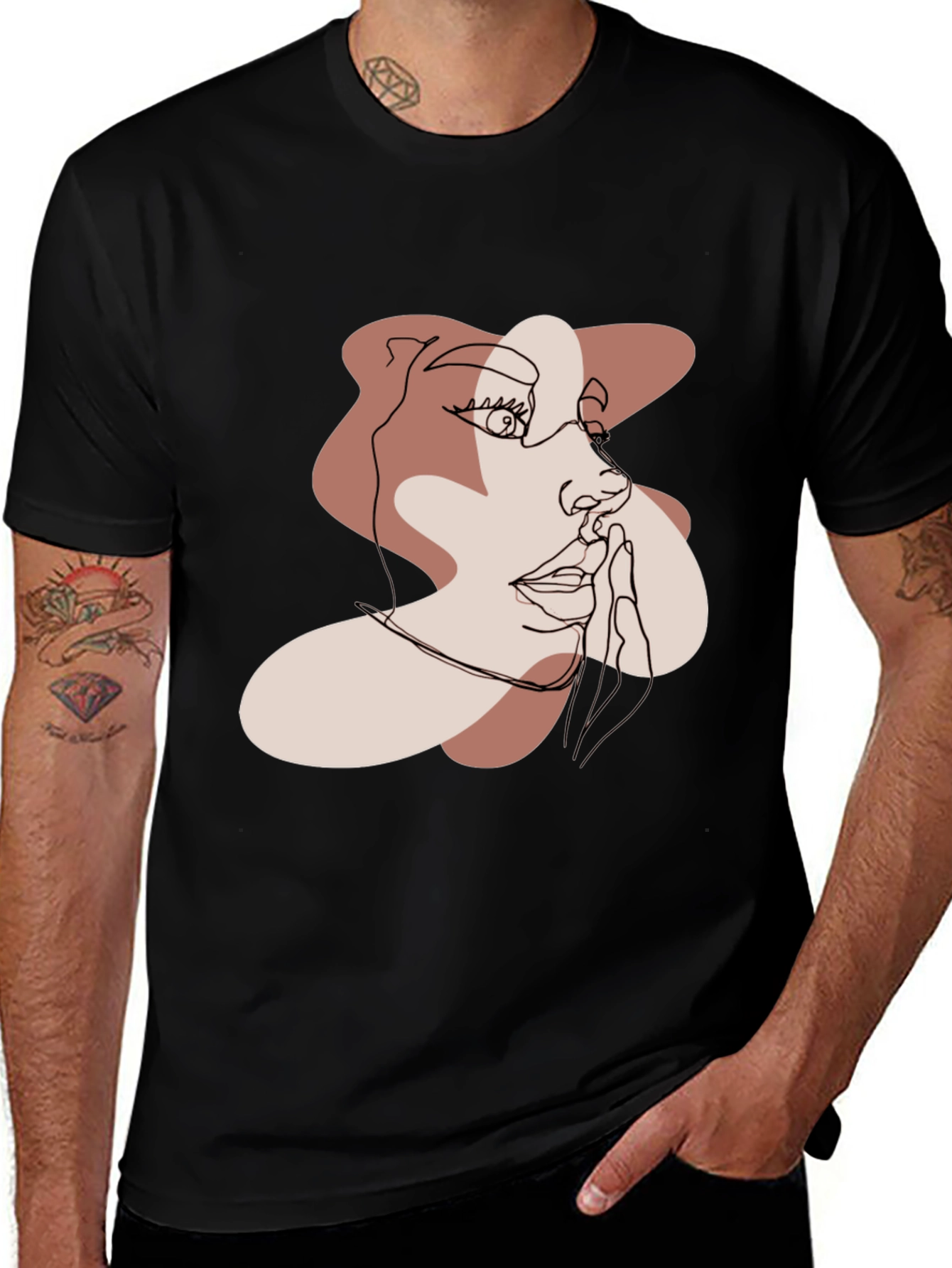 Variant 26 of Abstract Line Art Graphic Tee - Modern Casual Shirt