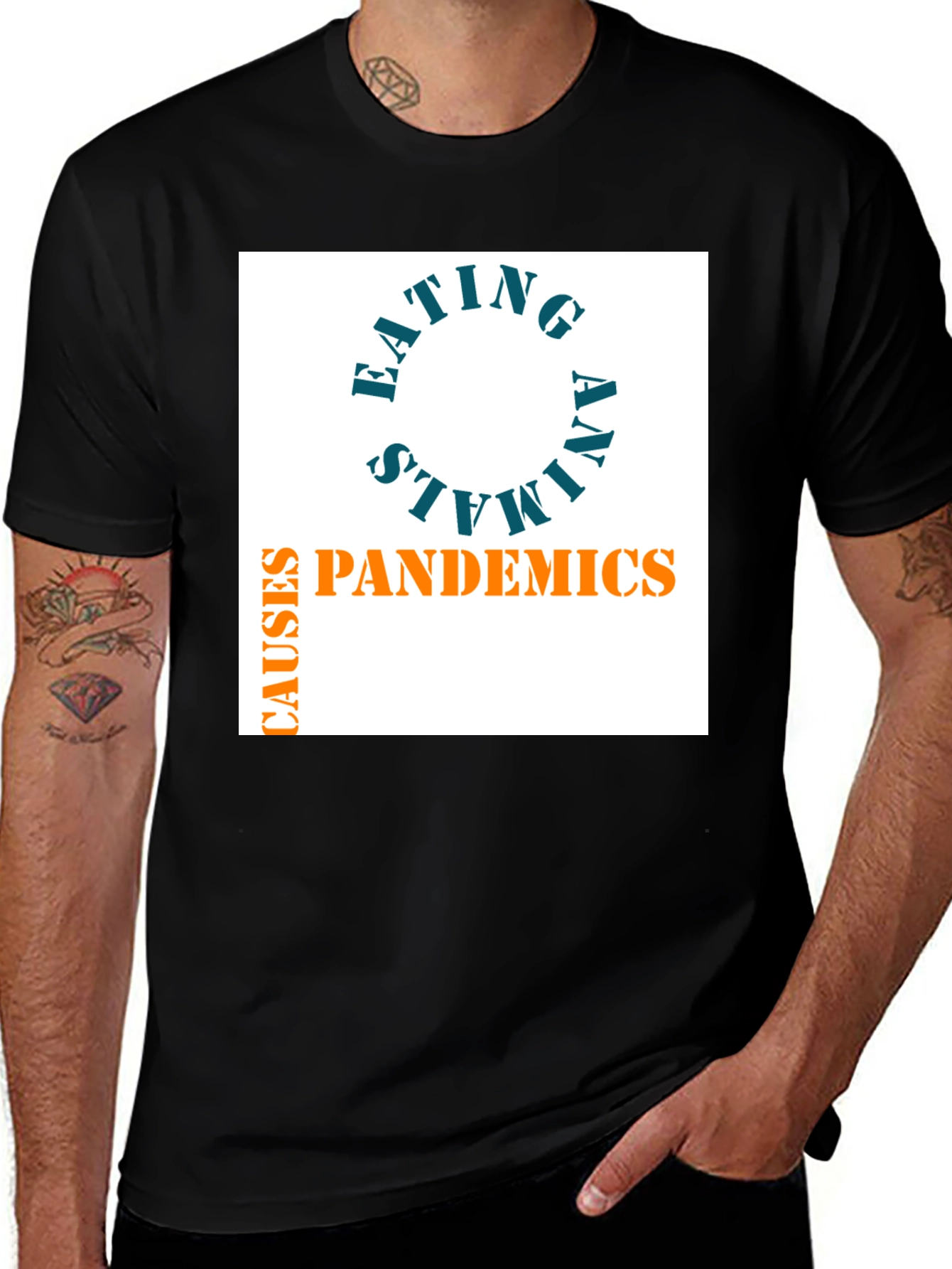 Variant 25 of Eating Animals Causes Pandemics Graphic T-Shirt