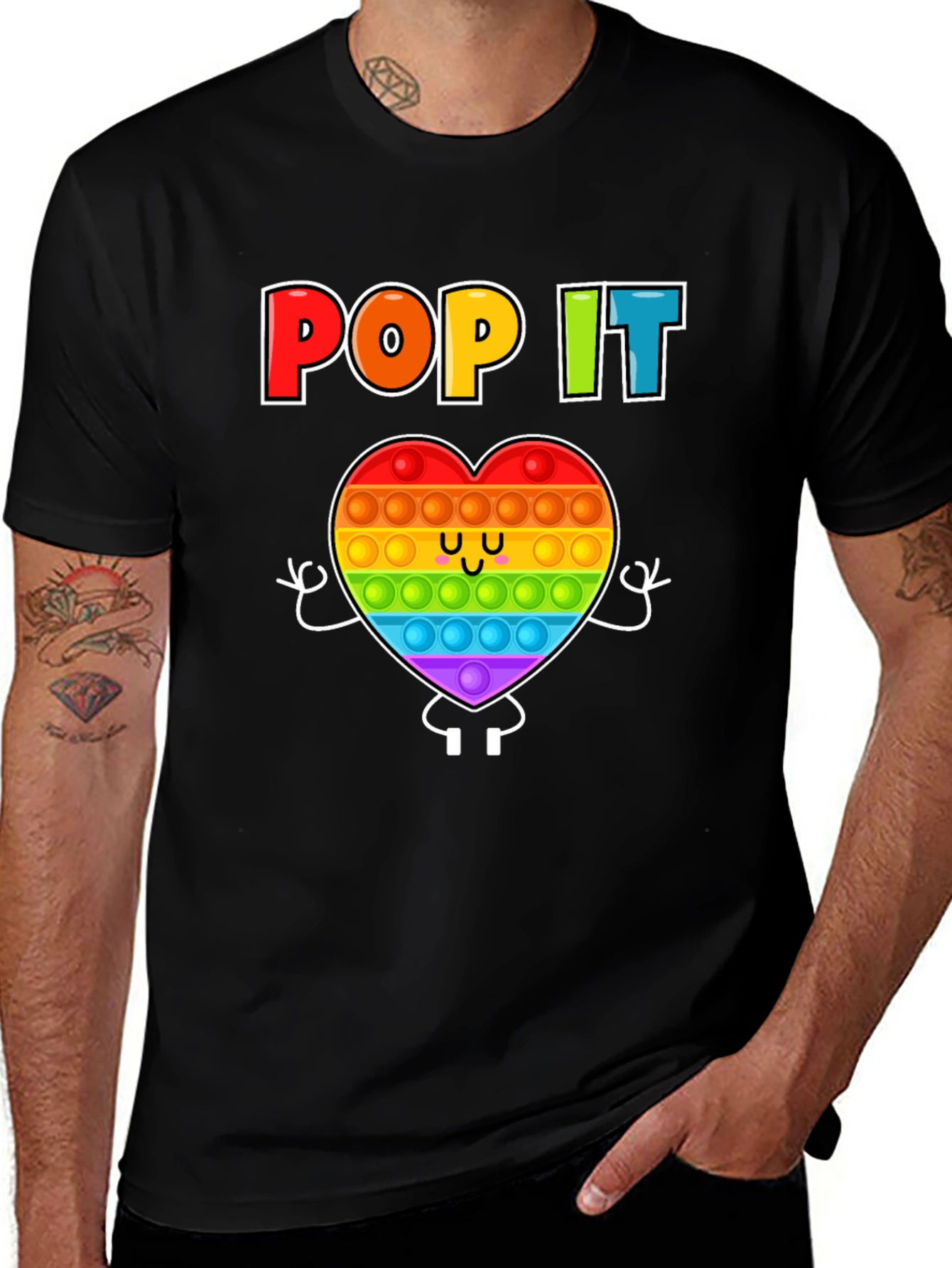 Variant 2 of Pop It Heart T-Shirt, Relaxing Colorful Design