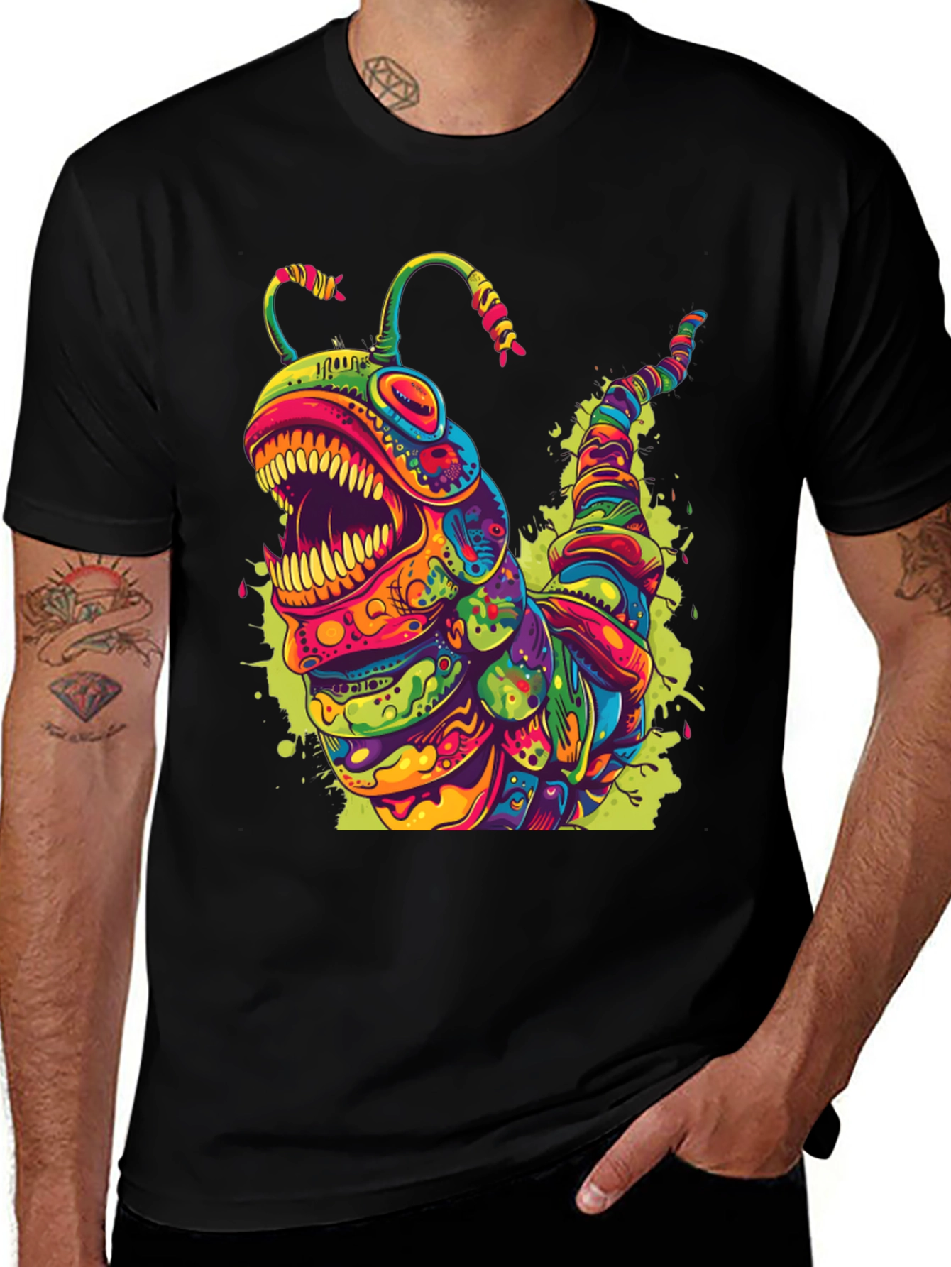 Variant 13 of Psychedelic Caterpillar Graphic Tee