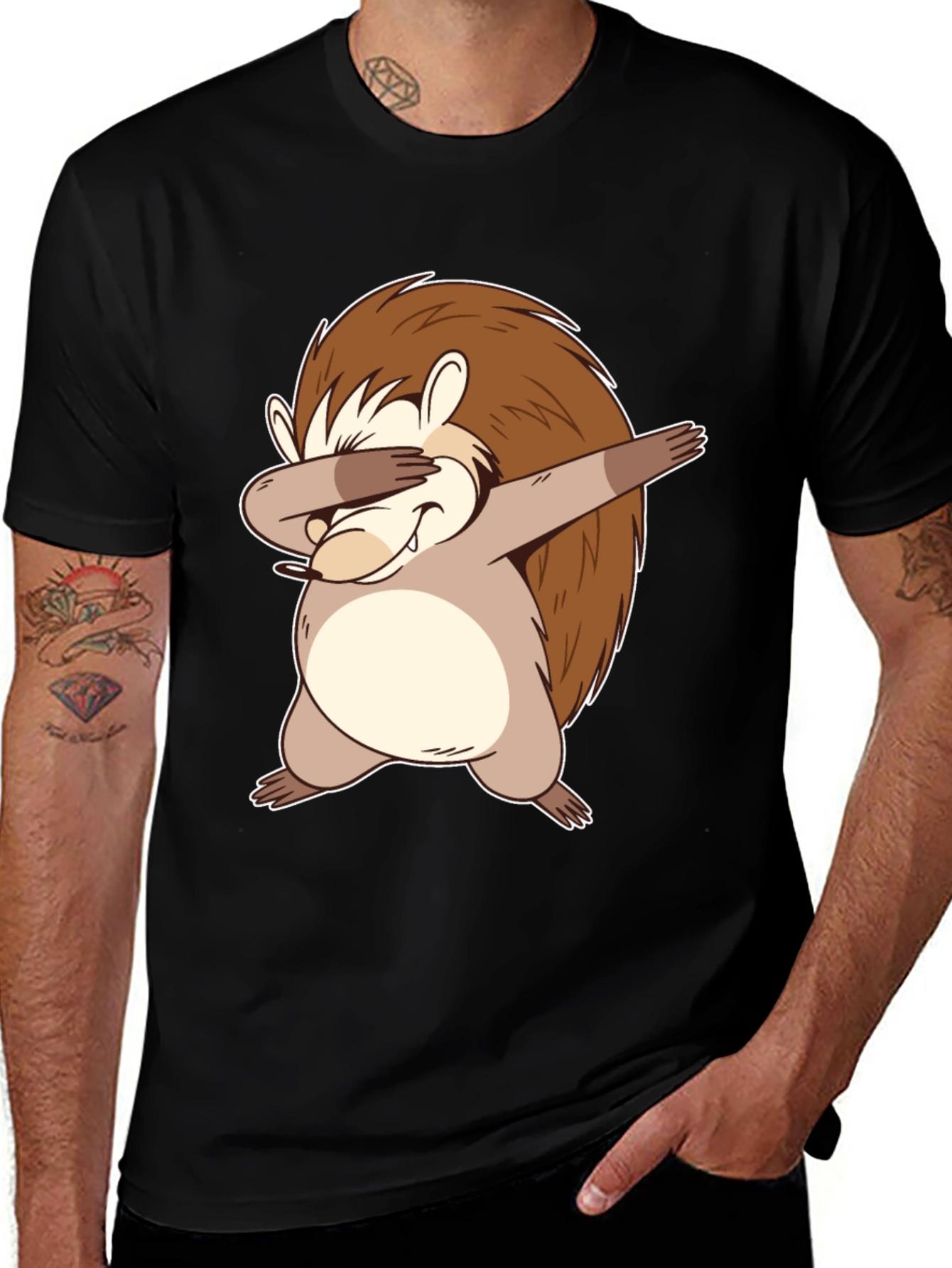 Variant 9 of Dabbing Hedgehog Graphic Tee