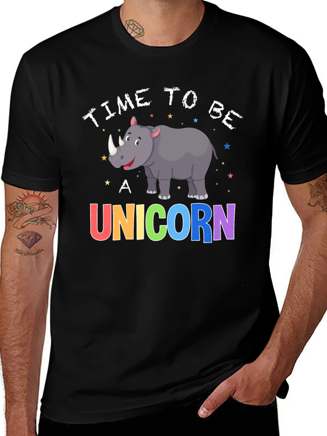 Variant 21 of Rhinoceros Unicorn T-Shirt - "Time to Be a Unicorn"