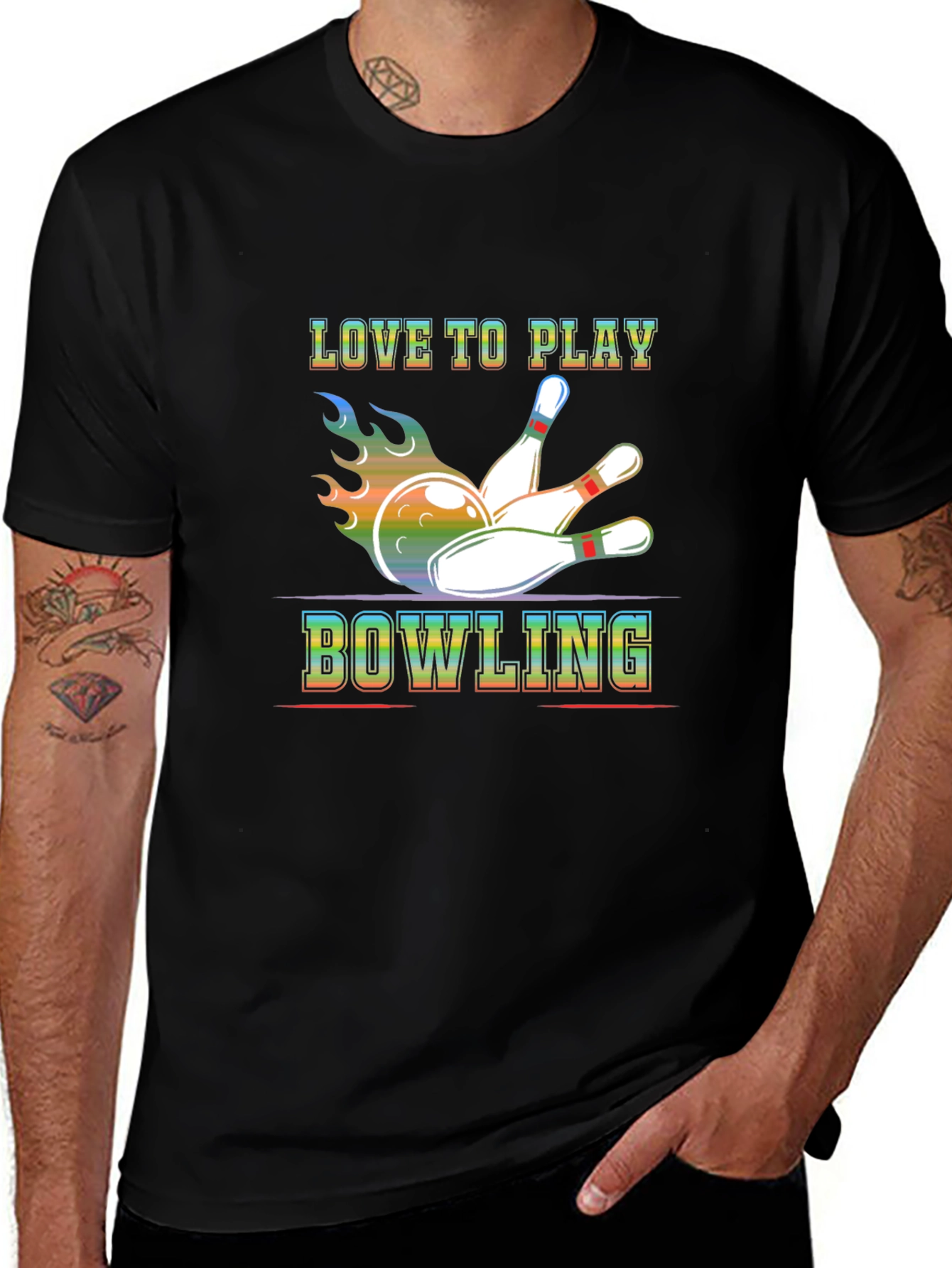Variant 11 of Love to Play Bowling T-Shirt - Graphic Print