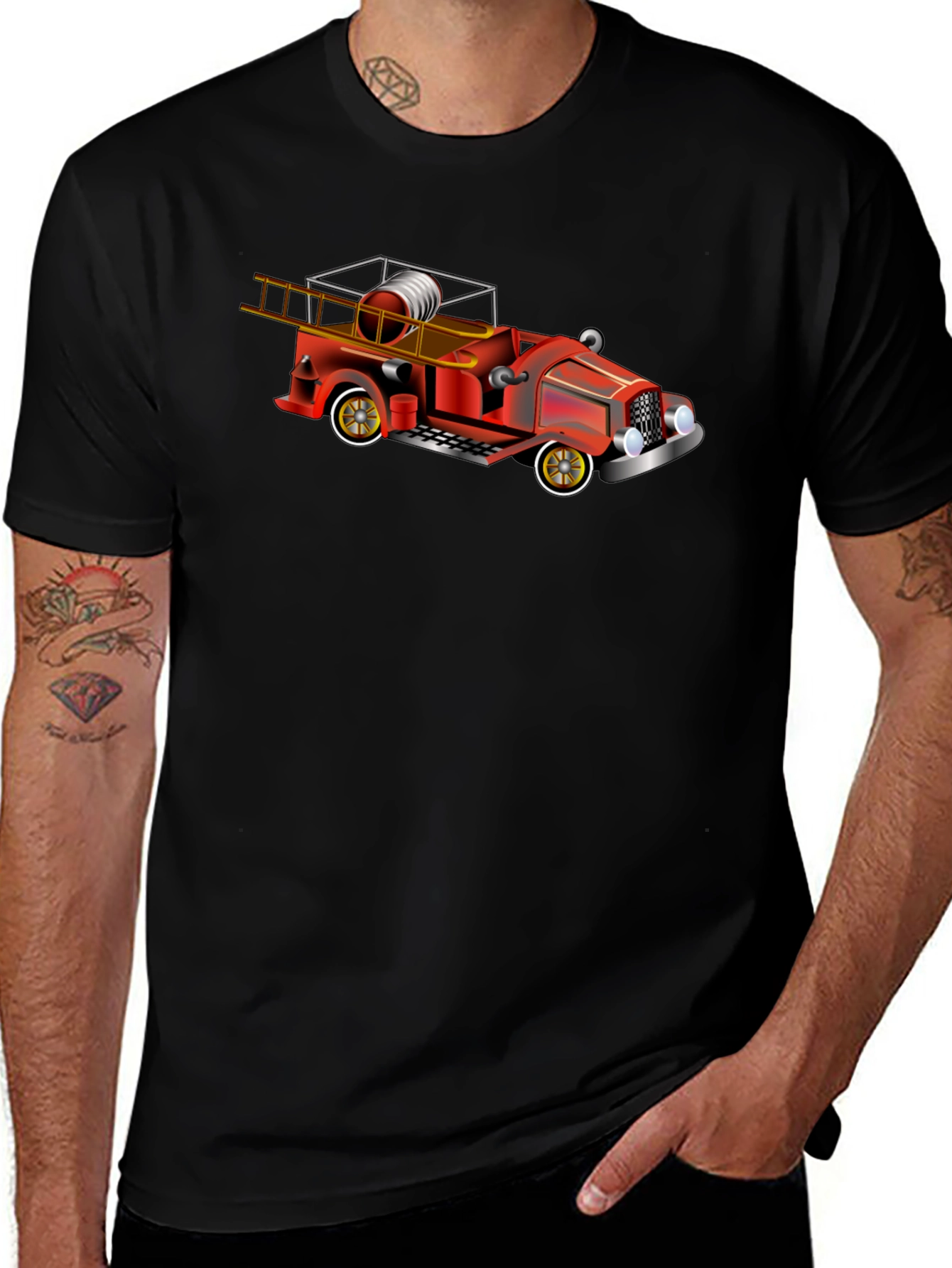 Variant 8 of Vintage Fire Truck Graphic Tee