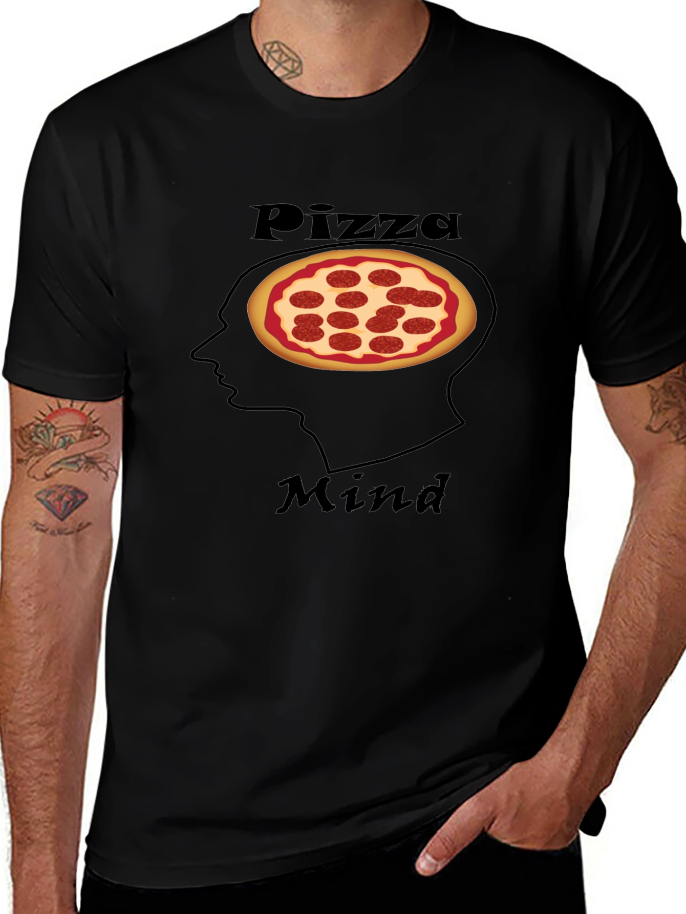 Variant 4 of Pizza Mind Graphic T-Shirt - Funny Foodie Tee