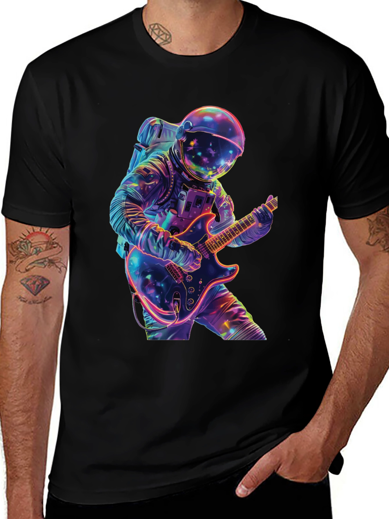 Variant 11 of Astronaut Guitarist Black T-Shirt