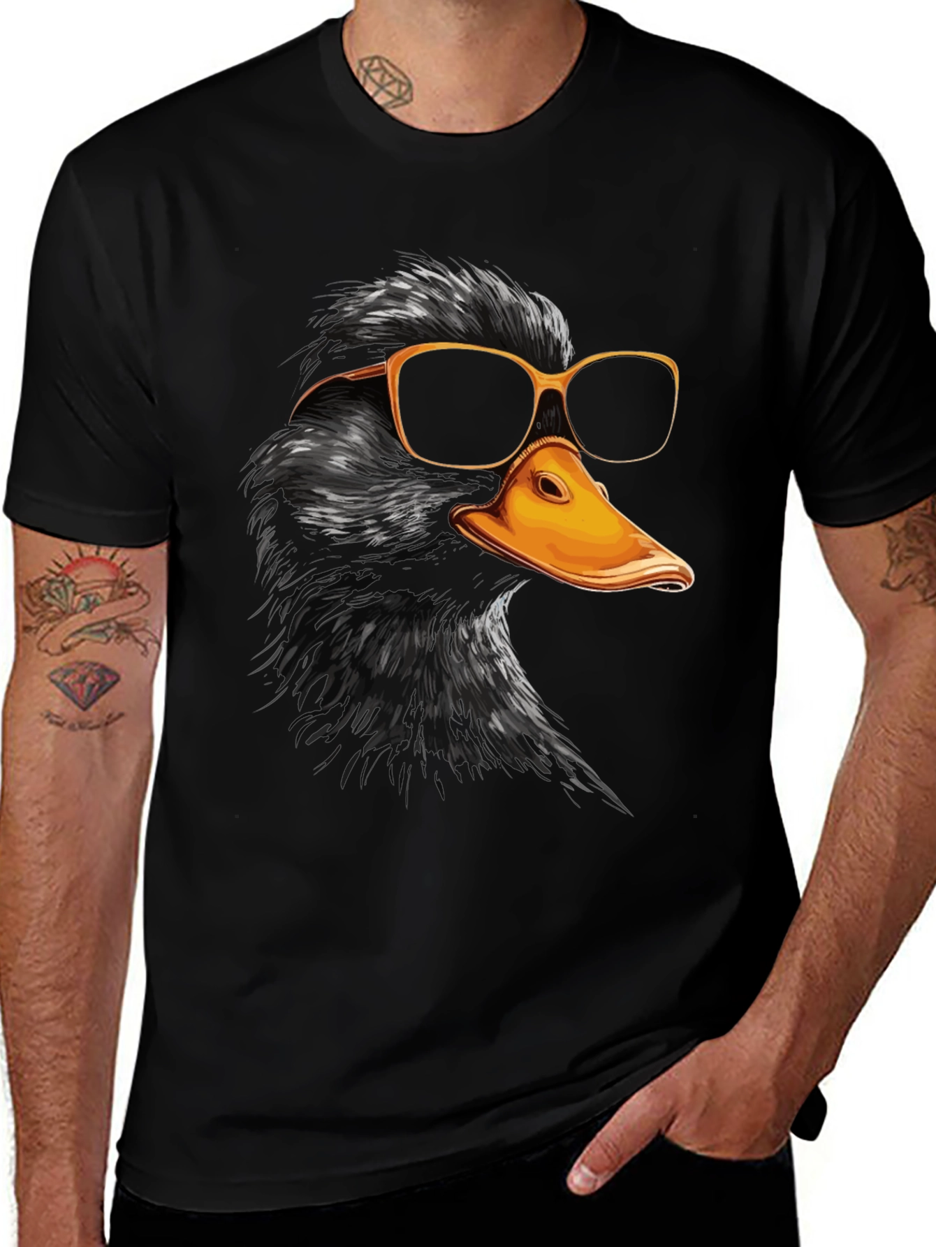 Variant 3 of Cool Duck T-Shirt - Black Graphic Tee