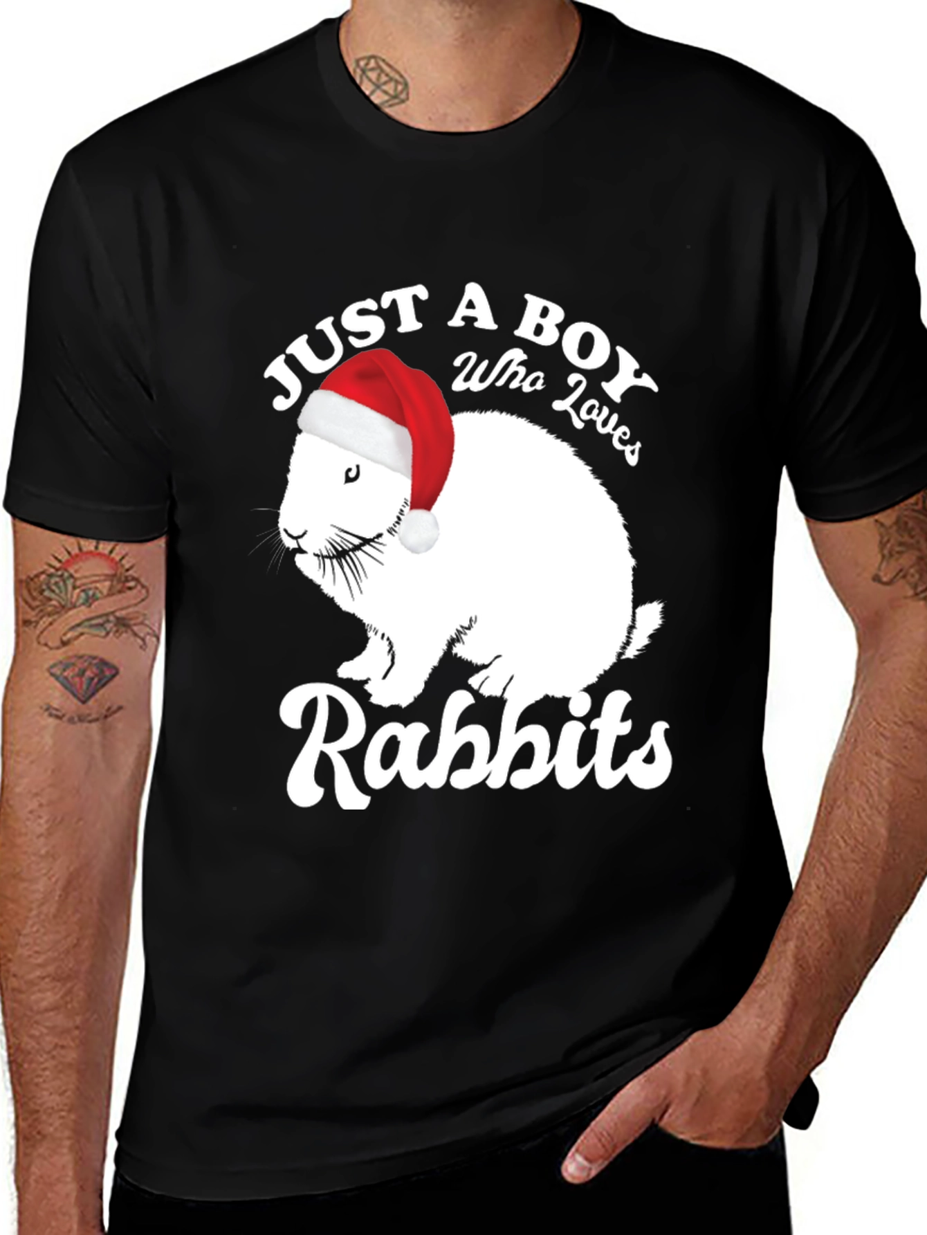 Variant 12 of Just a Boy Who Loves Rabbits Christmas T-Shirt