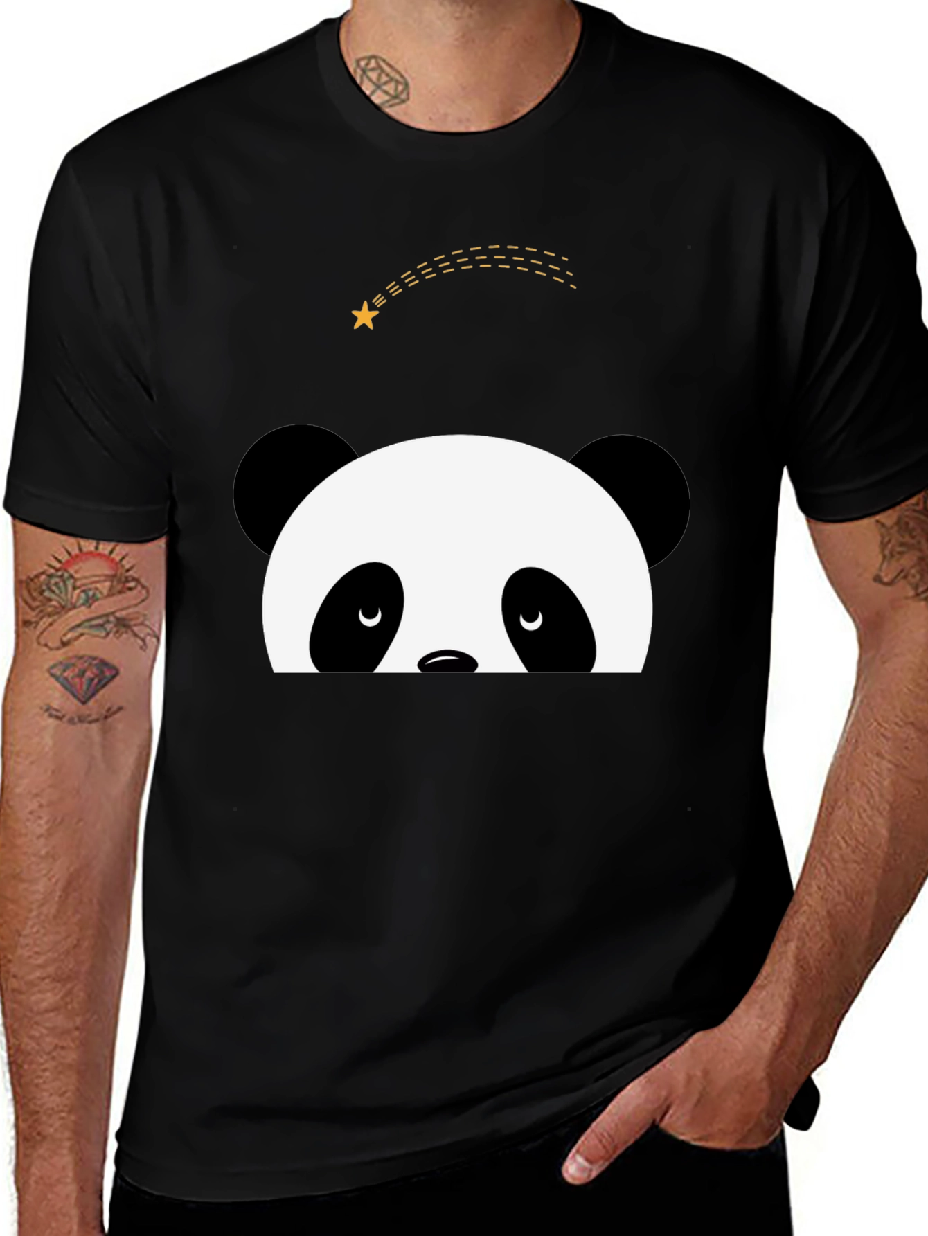 Variant 13 of Panda Peeking Tee - Cute Graphic T-Shirt