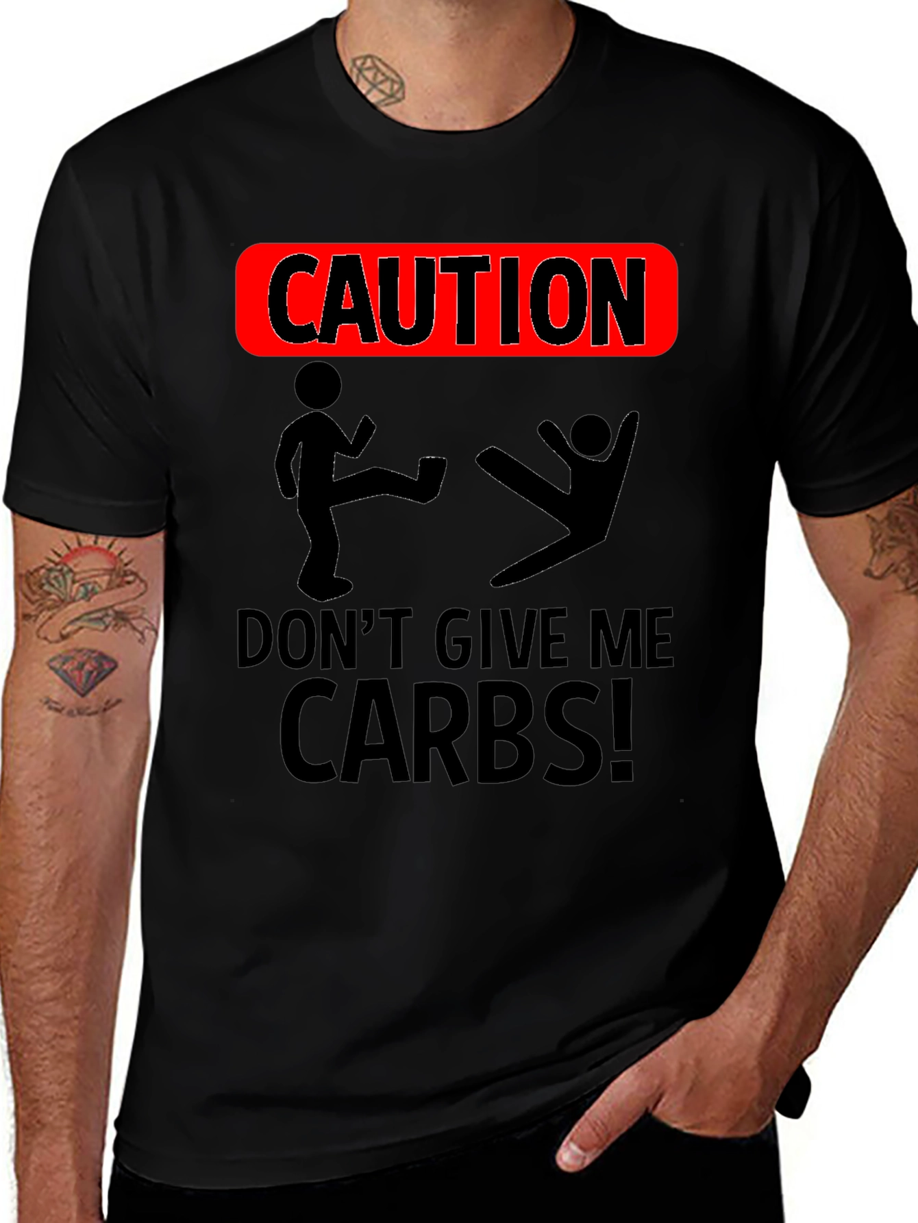 Variant 19 of Caution Don't Give Me Carbs T-Shirt