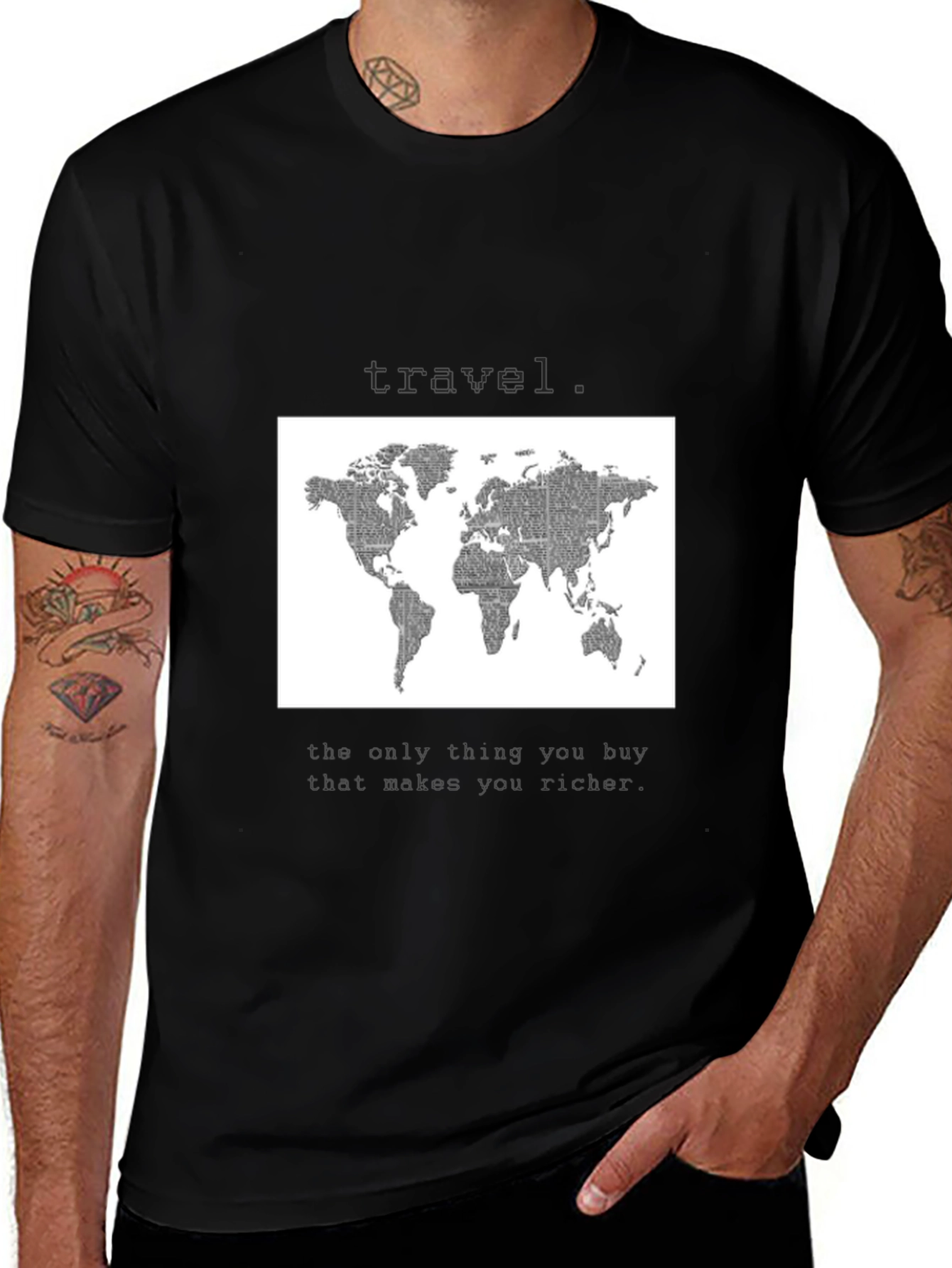 Variant 21 of World Map Travel T-Shirt - Wanderlust Style