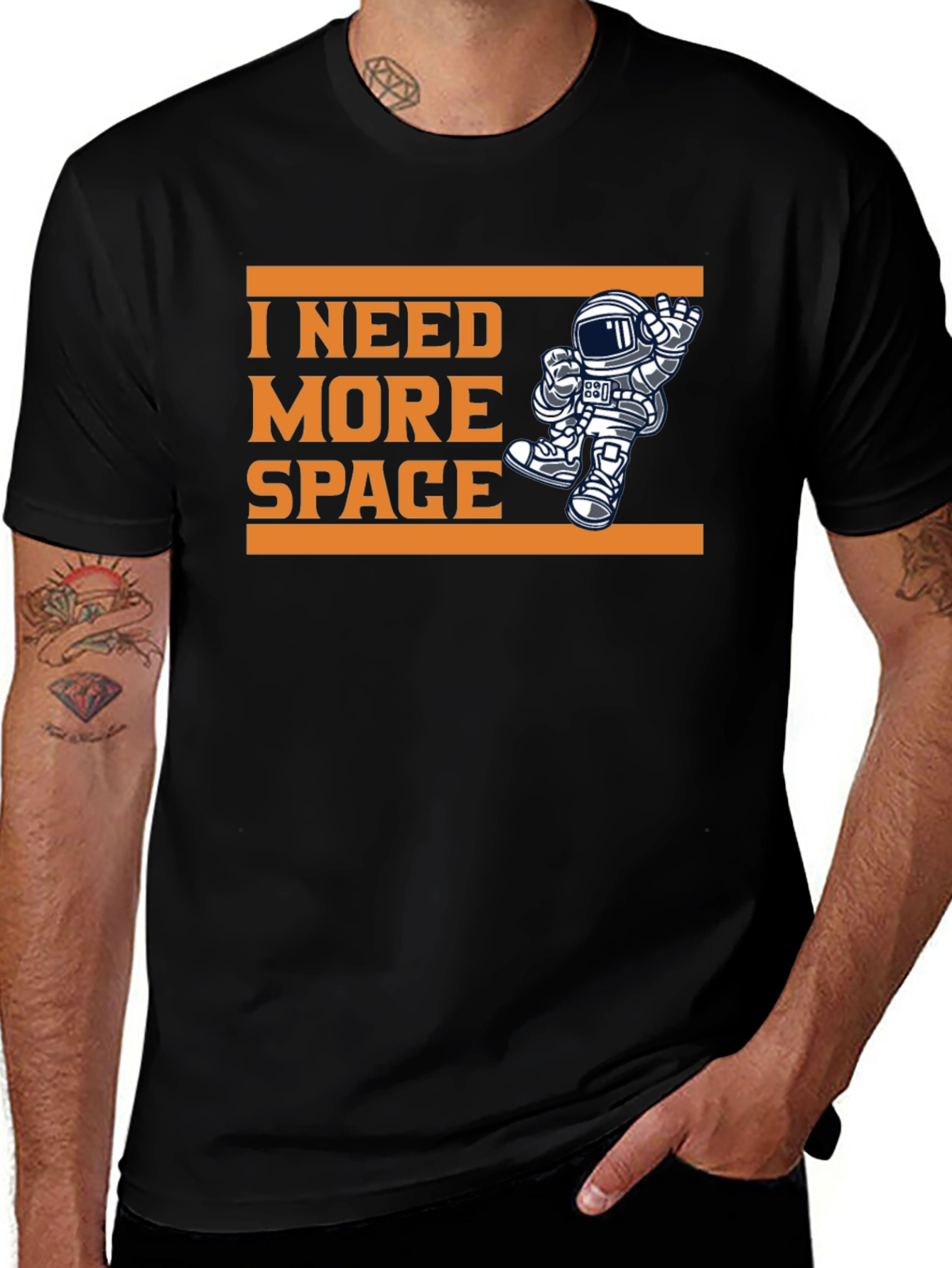 Variant 2 of I Need More Space Graphic Tee Astronaut Shirt