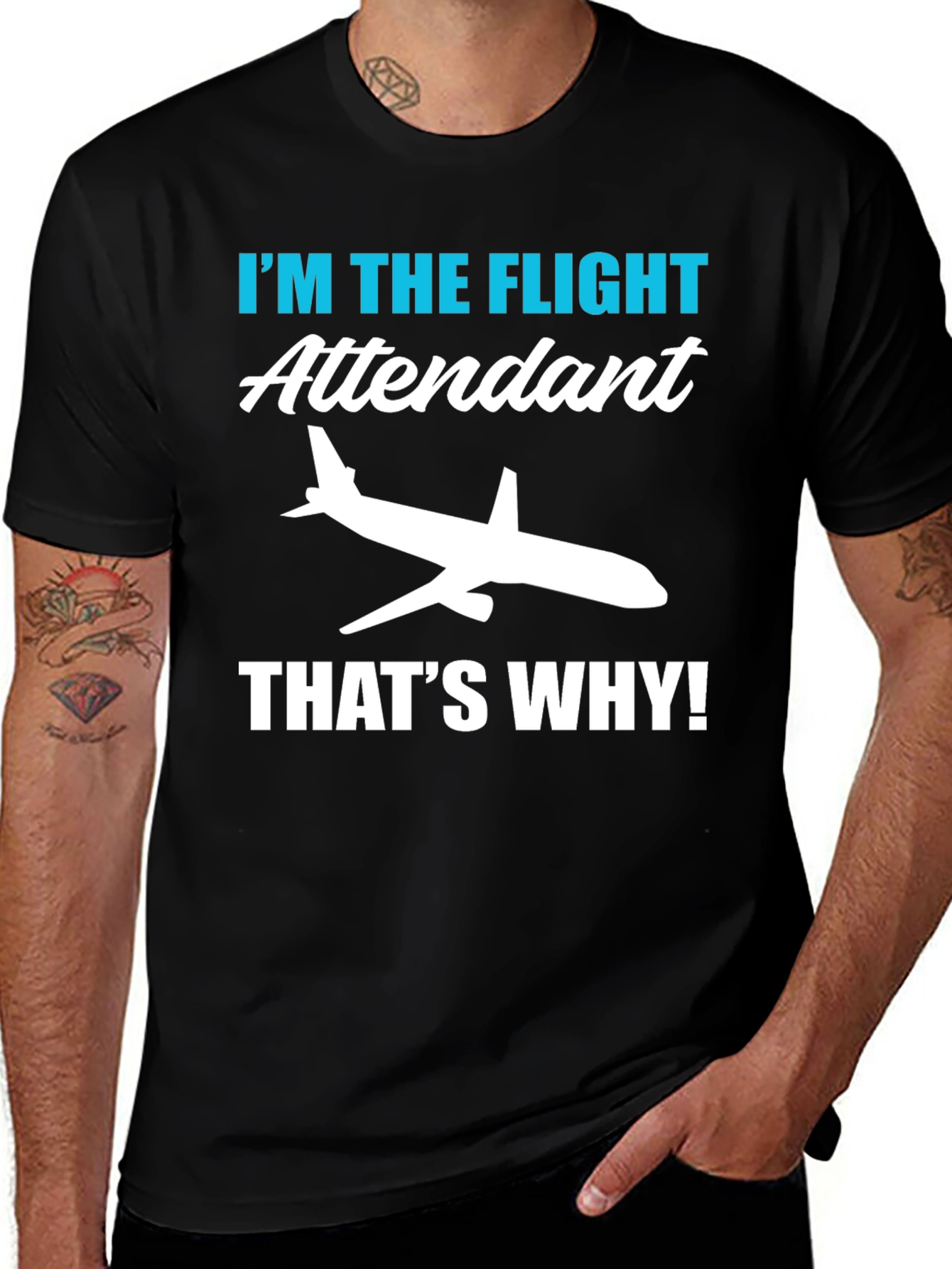 Variant 5 of Flight Attendant Tee - Airplane Graphic