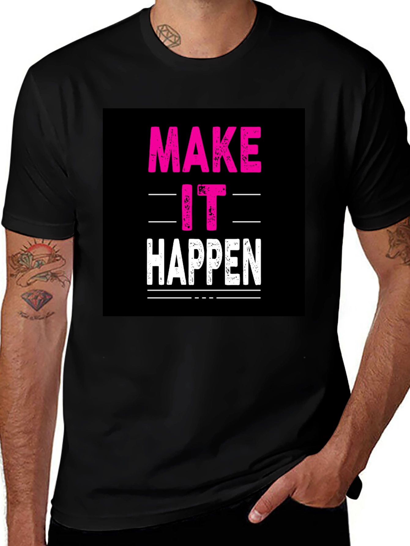 Variant 22 of Make It Happen Black Graphic Tee