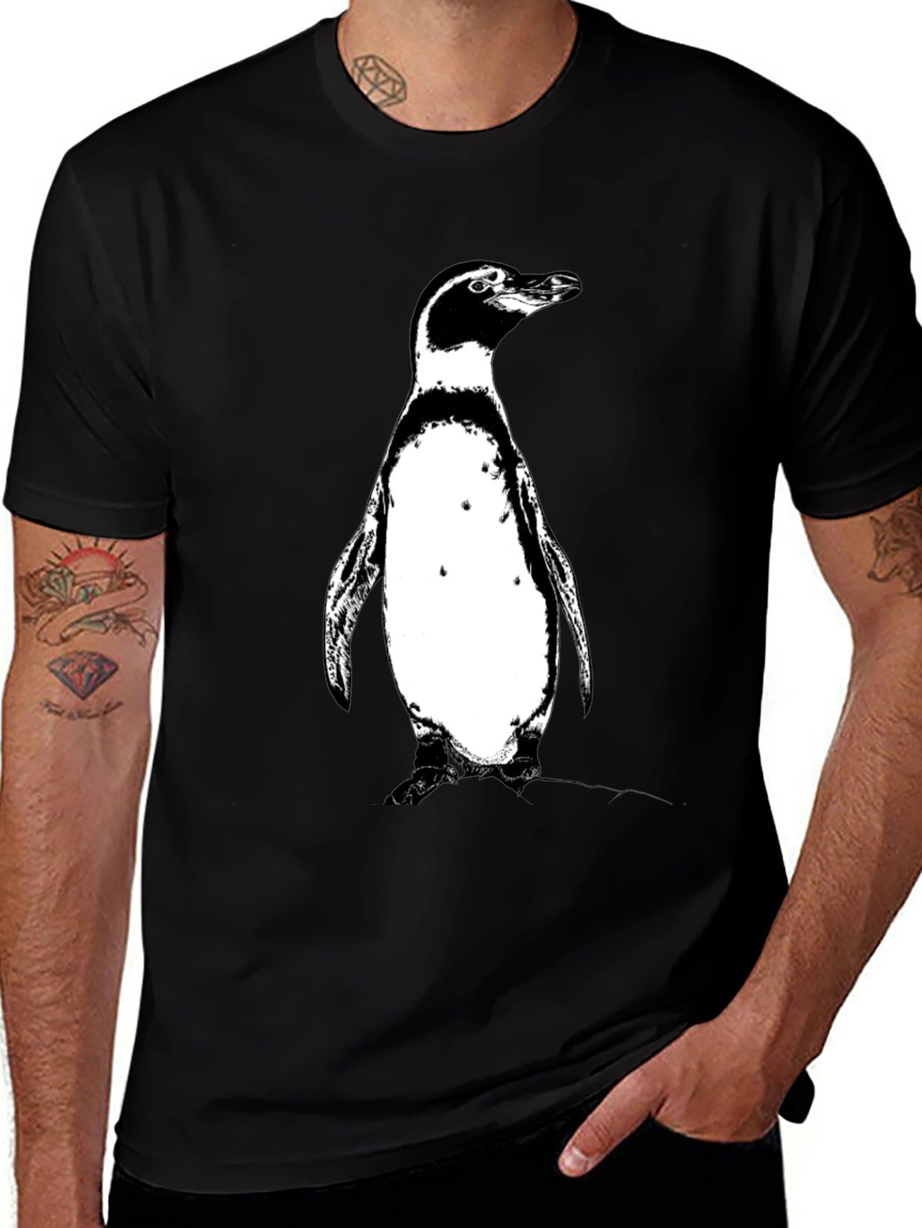 Variant 23 of Penguin Graphic Tee - Black Cotton T-Shirt